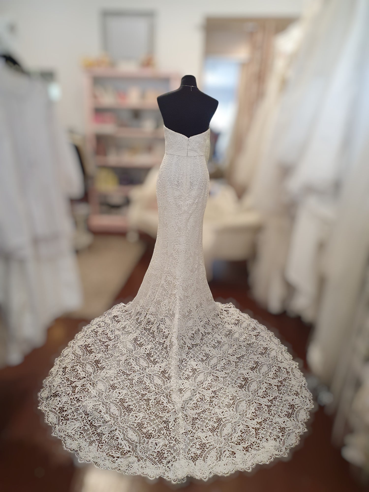 Cotton Lace Sweetheart Gown