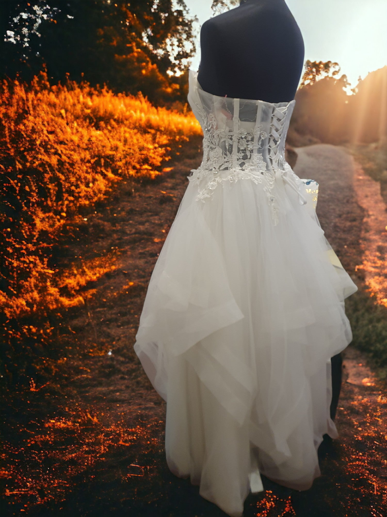 Duo Man Qi Ballgown with Floral Embroidery