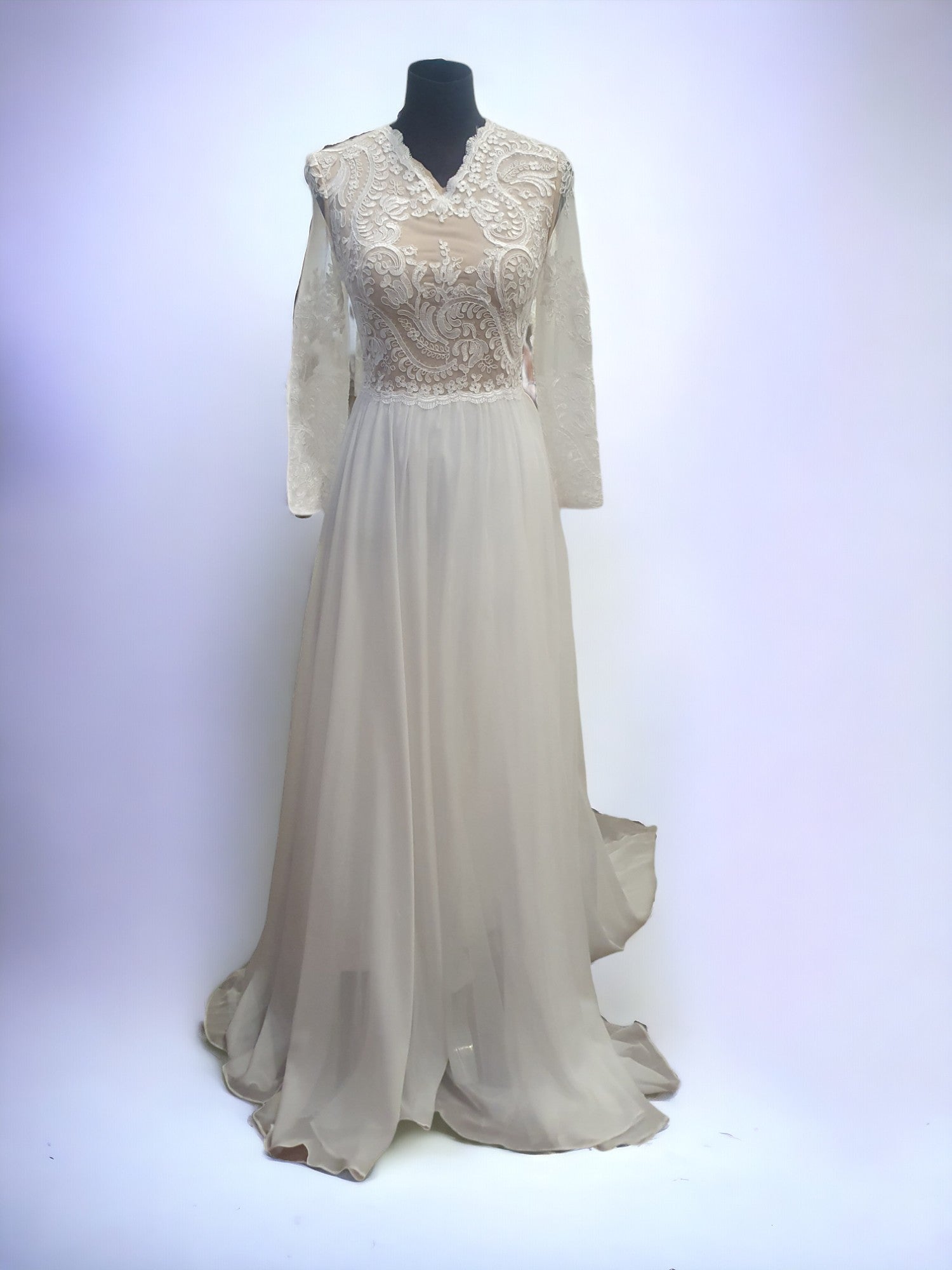 Long Sleeve A-Line Gown