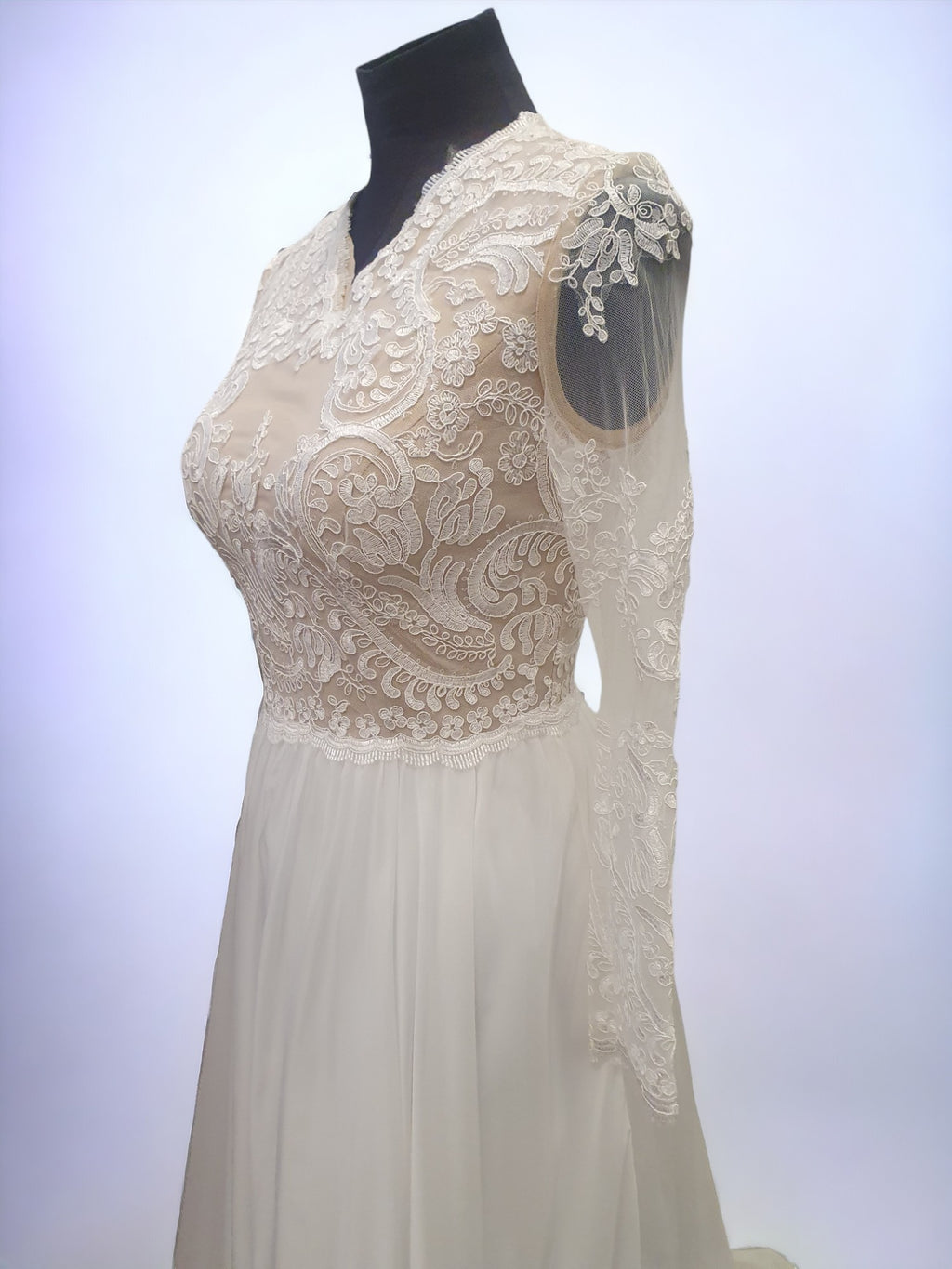 Long Sleeve A-Line Gown