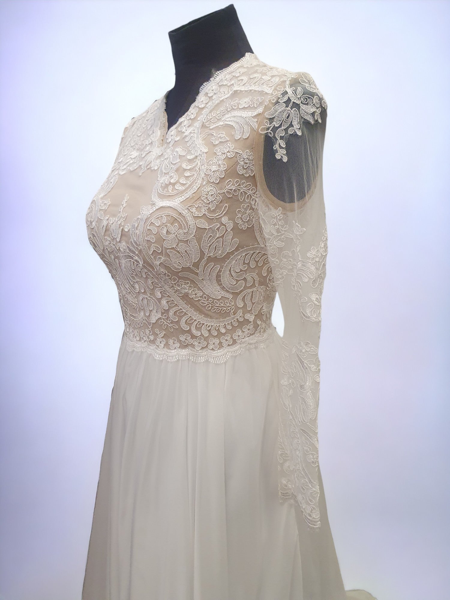 Long Sleeve A-Line Gown