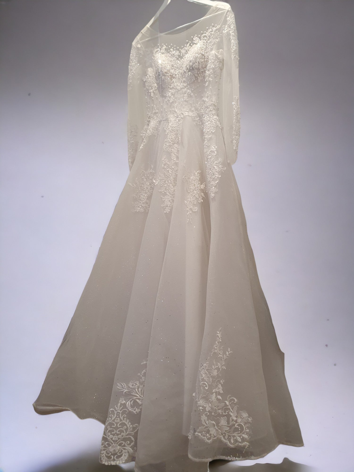 Sparkling Long Sleeve Princess Gown