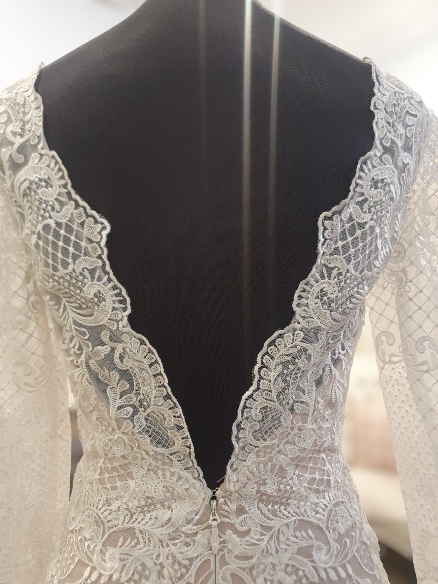 Lace with Mocha Long Sleeve Gown