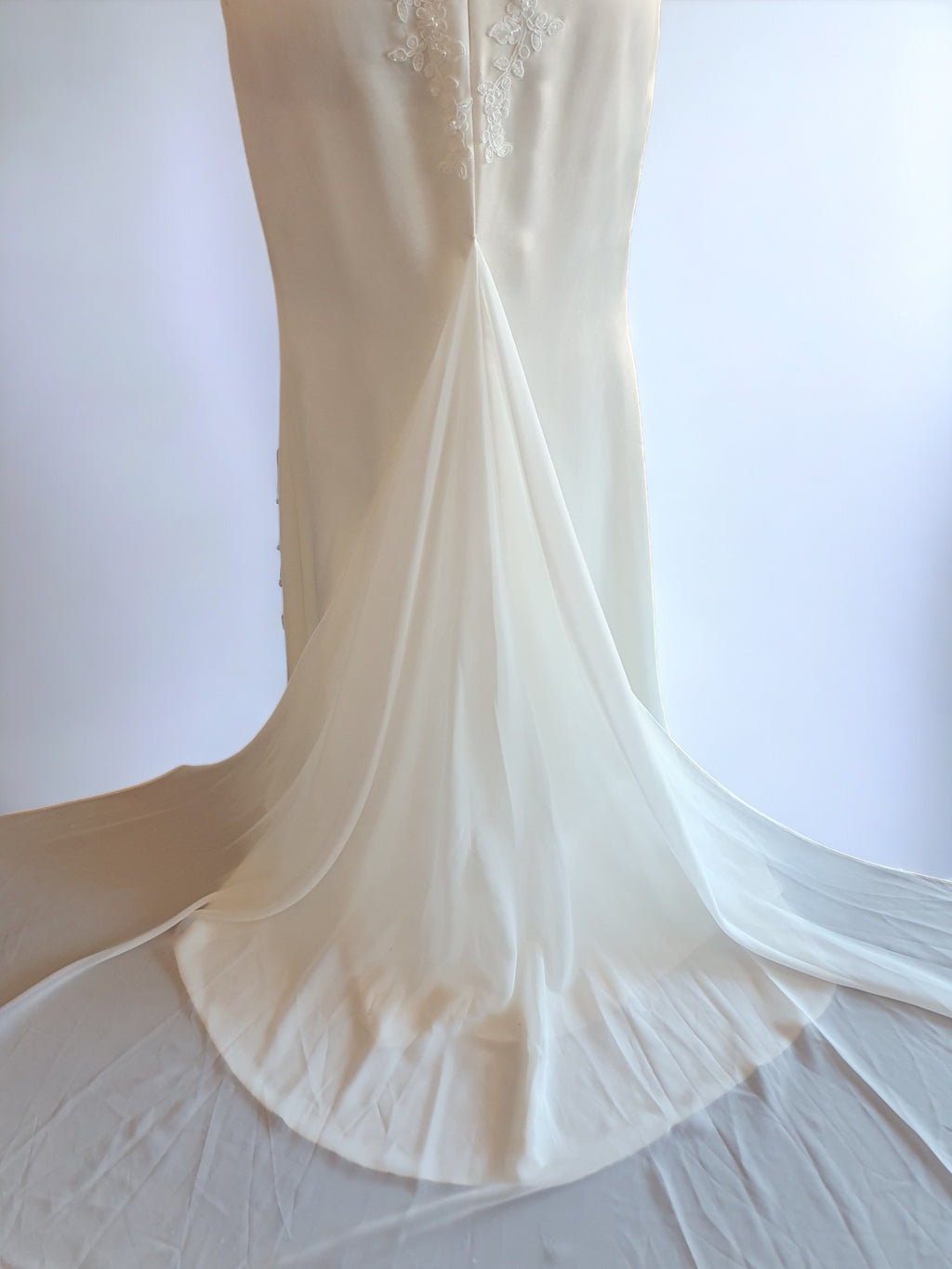 Fit & Flare Crepe Ivory Gown