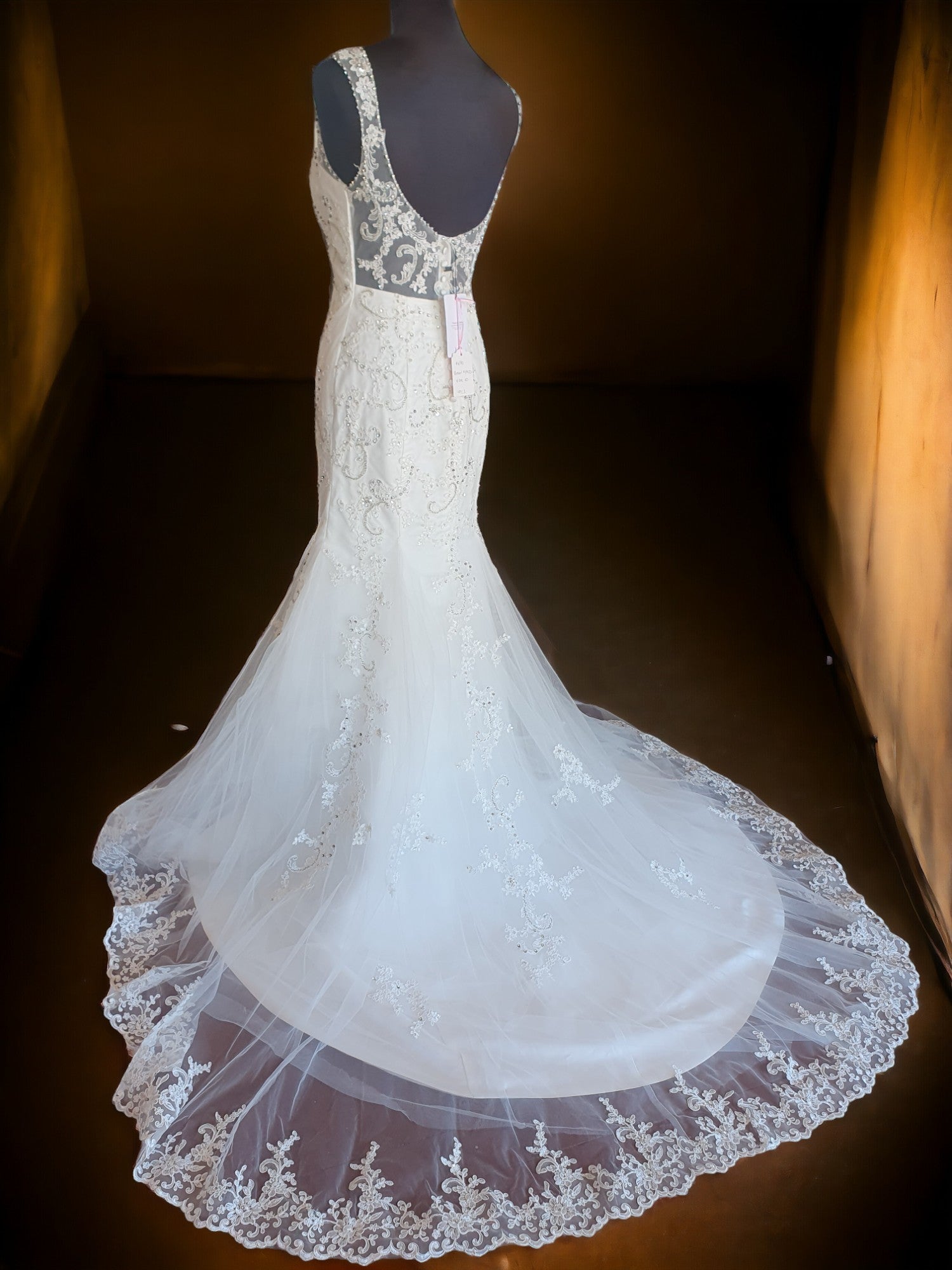 Brand New Sleeveless Fit & Flare Beaded Gown