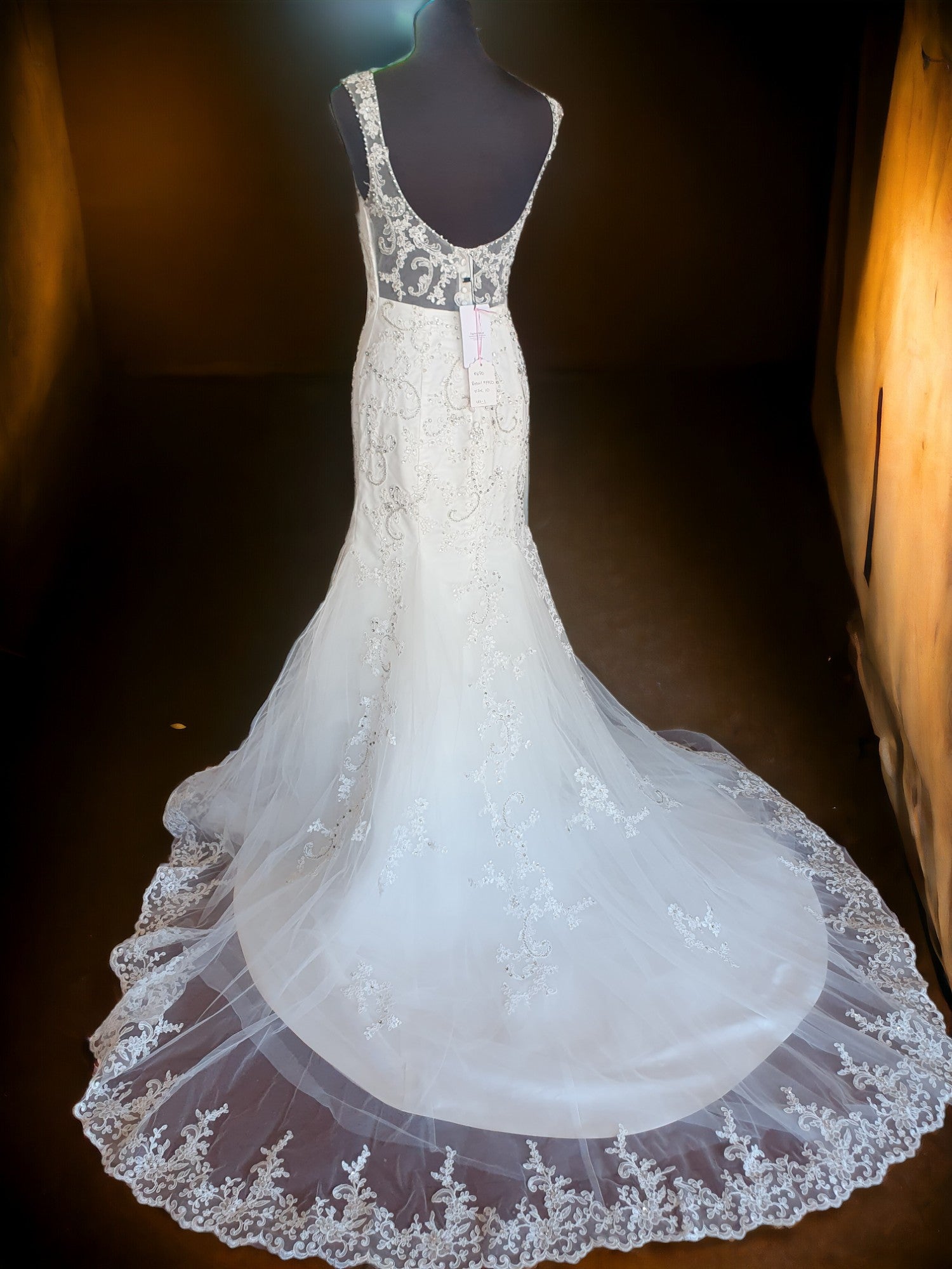 Brand New Sleeveless Fit & Flare Beaded Gown