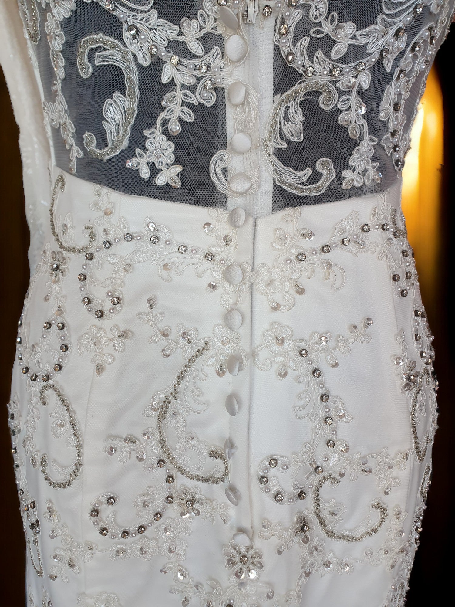Brand New Sleeveless Fit & Flare Beaded Gown