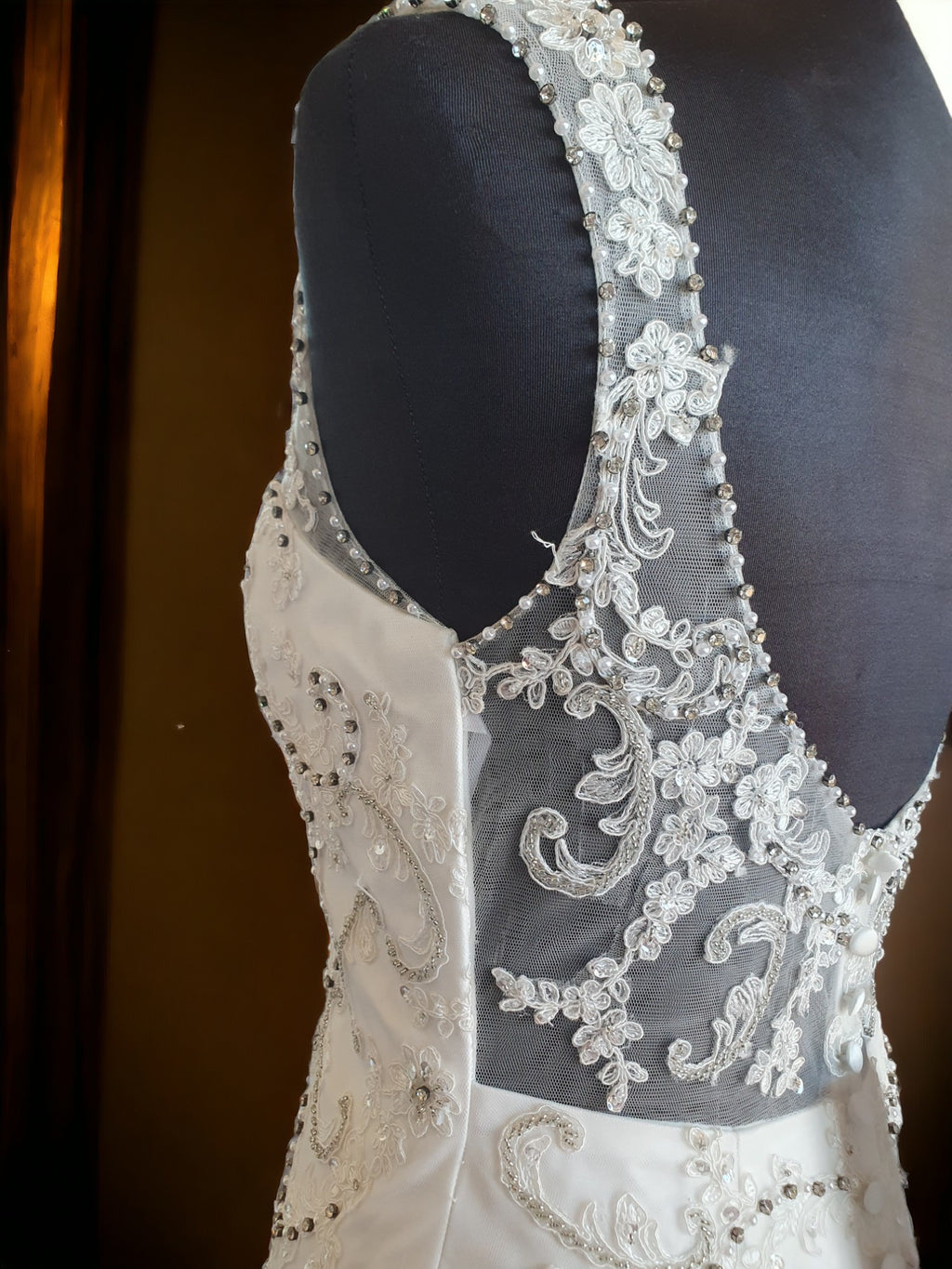 Brand New Sleeveless Fit & Flare Beaded Gown