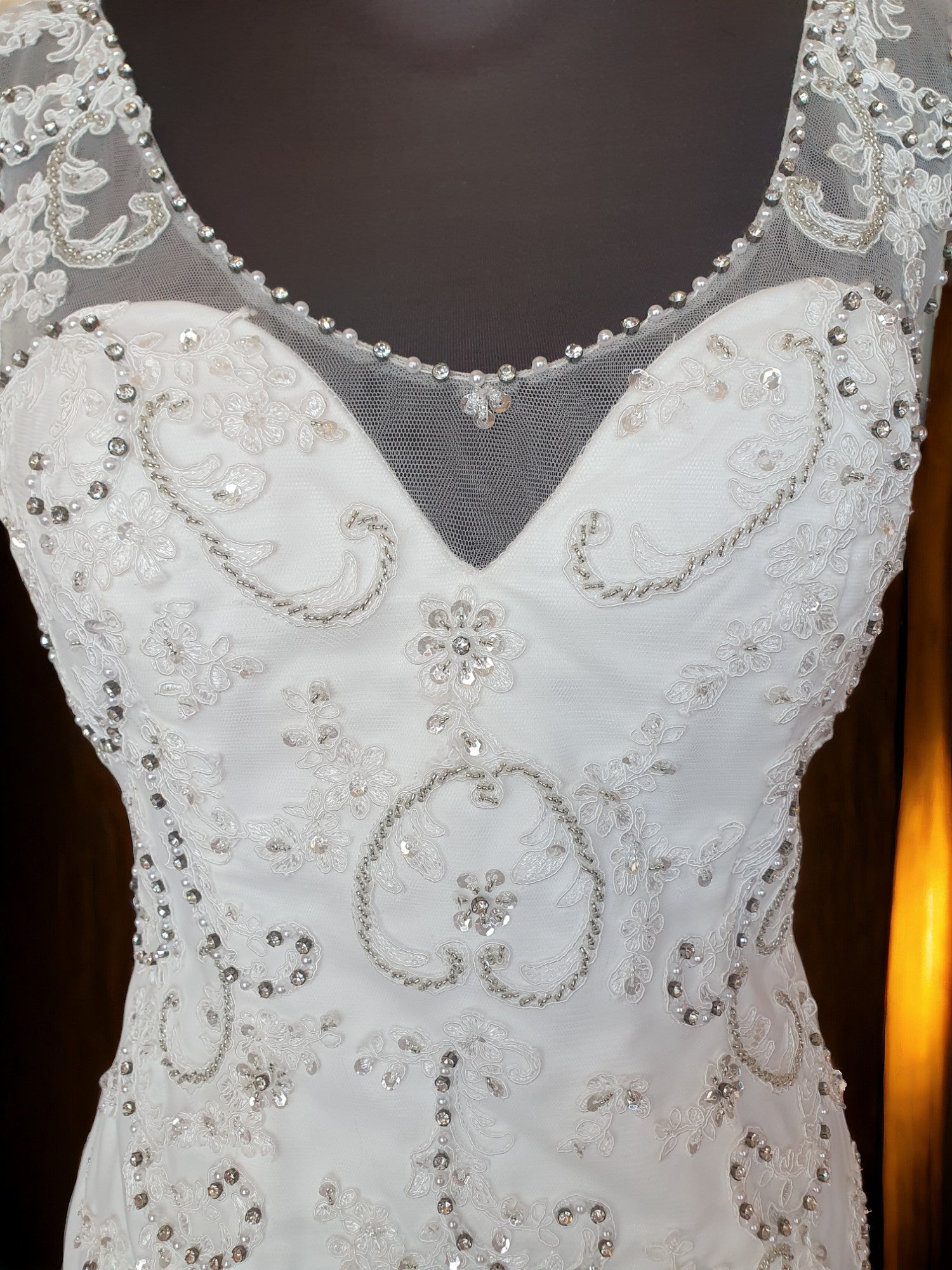Brand New Sleeveless Fit & Flare Beaded Gown