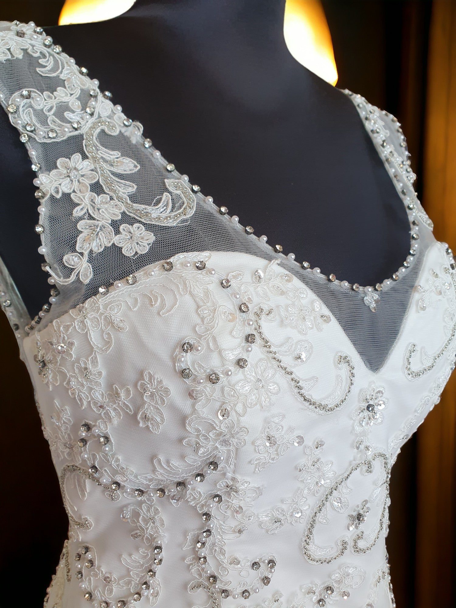Brand New Sleeveless Fit & Flare Beaded Gown