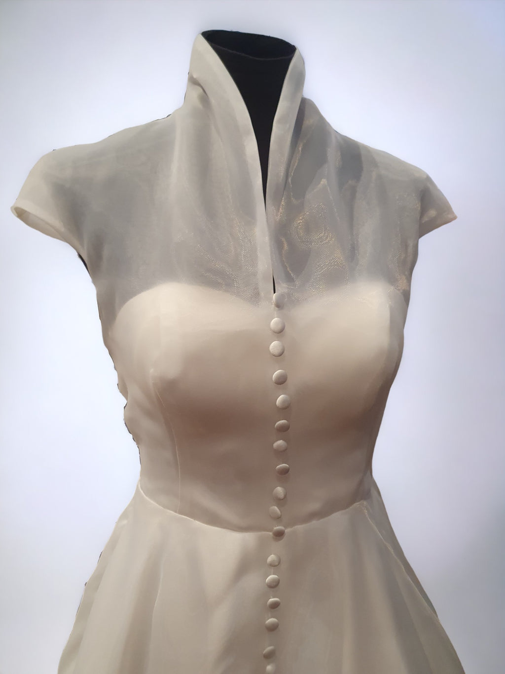 TS Couture Size 10 White Tea Wedding Dress With Cap Sleeves