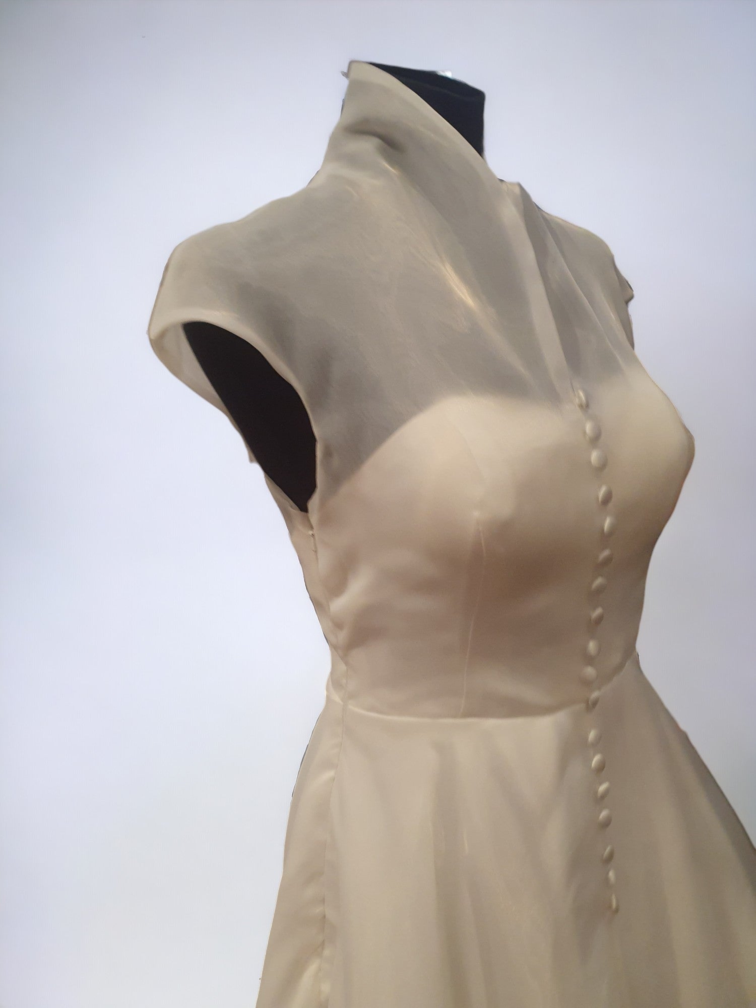 TS Couture Size 10 White Tea Wedding Dress With Cap Sleeves