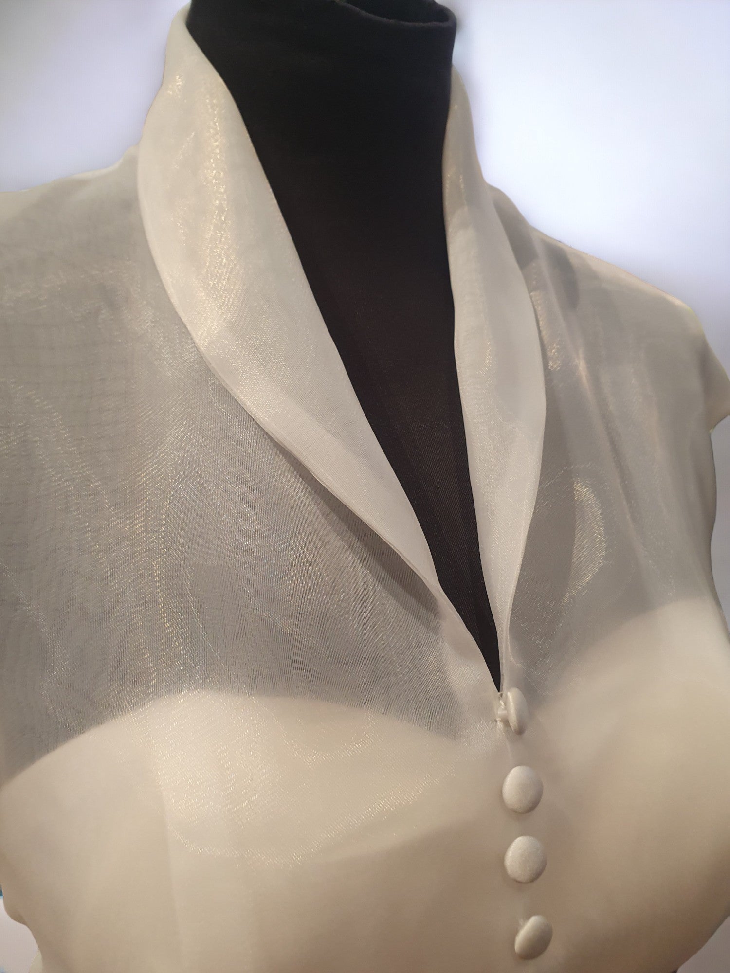 TS Couture Size 10 White Tea Wedding Dress With Cap Sleeves