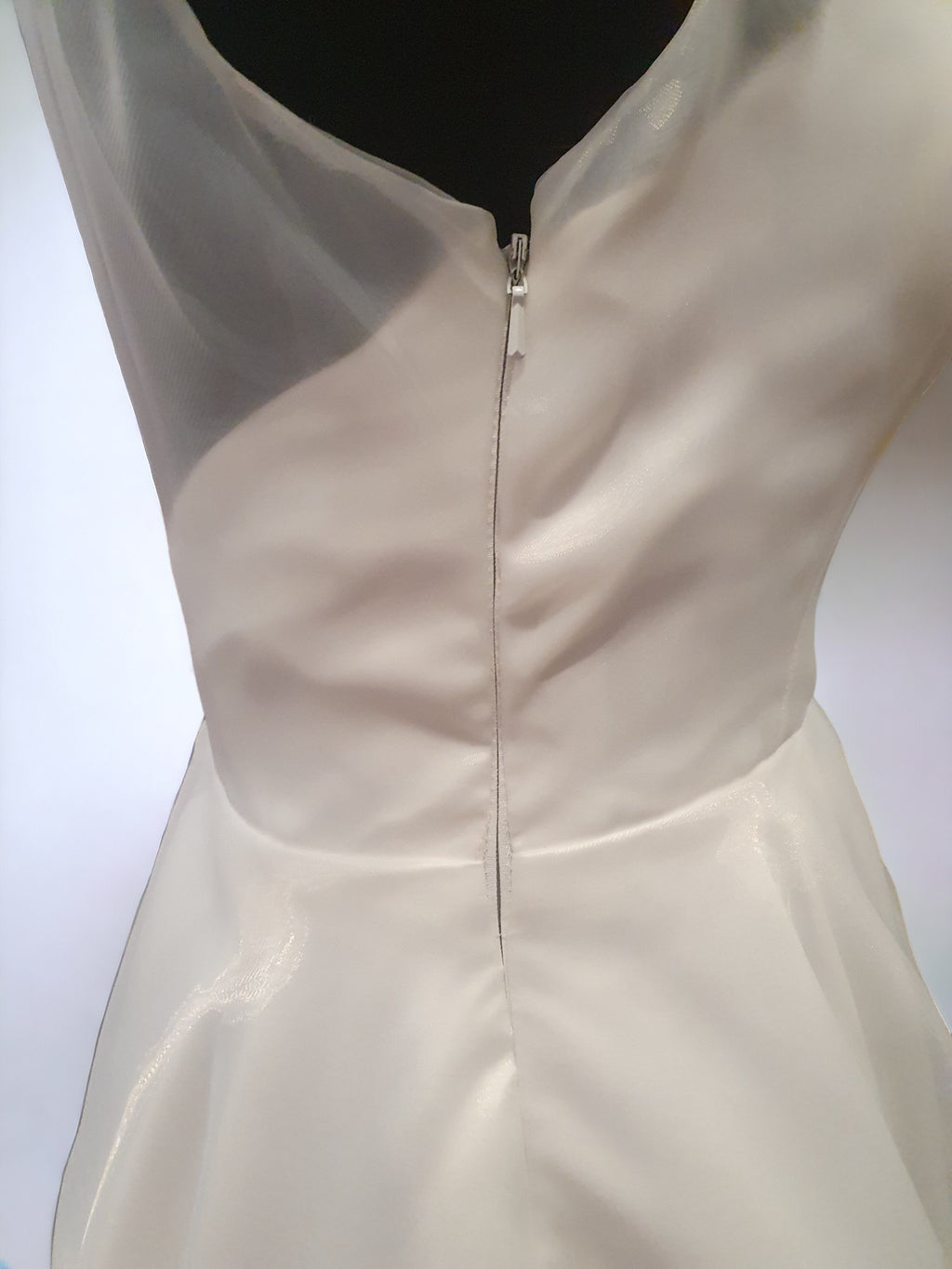 TS Couture Size 10 White Tea Wedding Dress With Cap Sleeves