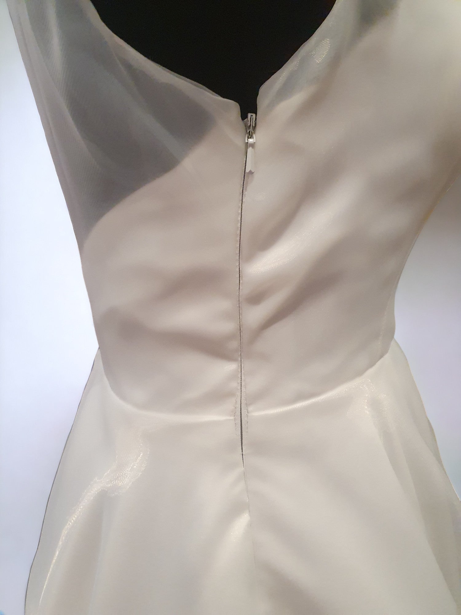TS Couture Size 10 White Tea Wedding Dress With Cap Sleeves