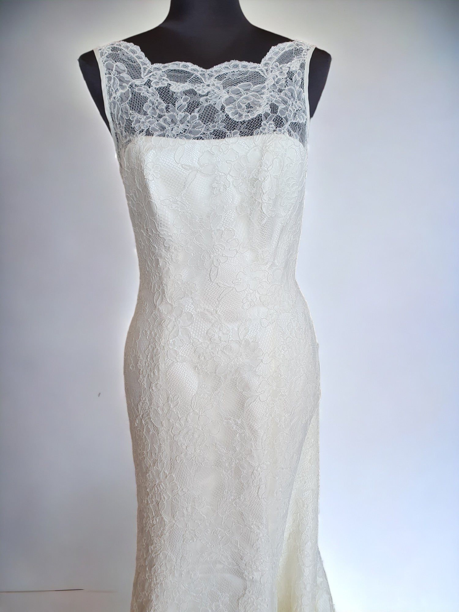 Augusta Jones Lace Fit & Flare Gown with Optional Belt