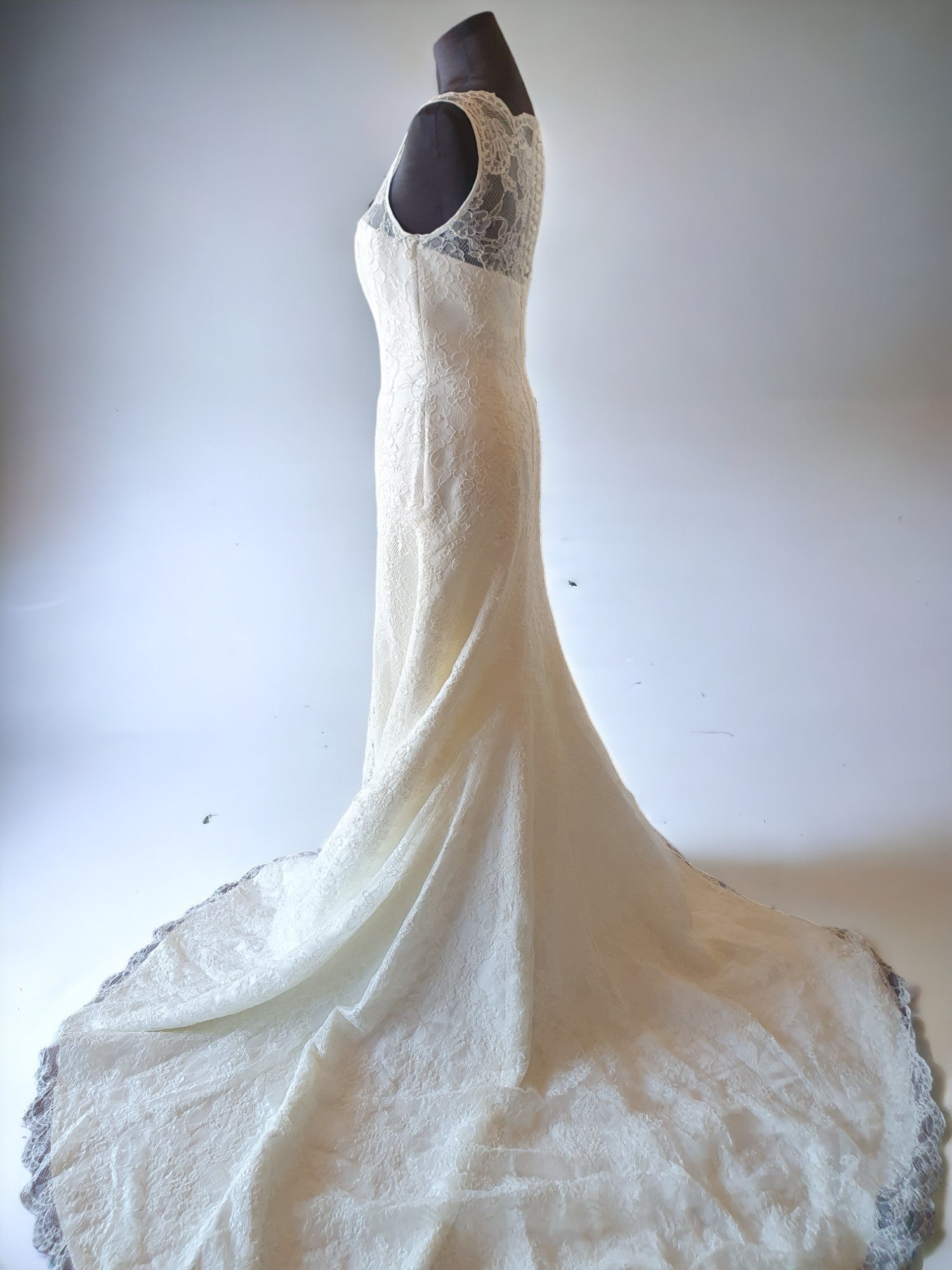 Augusta Jones Lace Fit & Flare Gown with Optional Belt