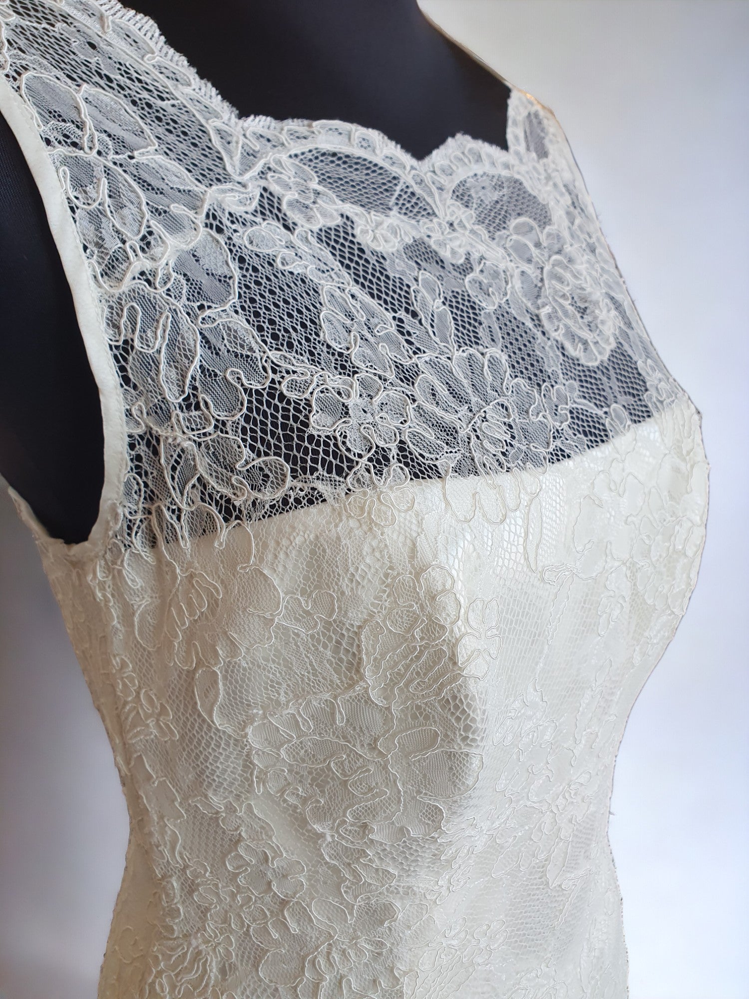 Augusta Jones Lace Fit & Flare Gown with Optional Belt