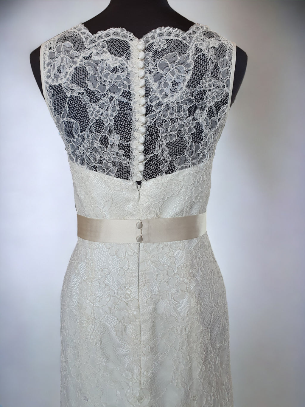 Augusta Jones Lace Fit & Flare Gown with Optional Belt
