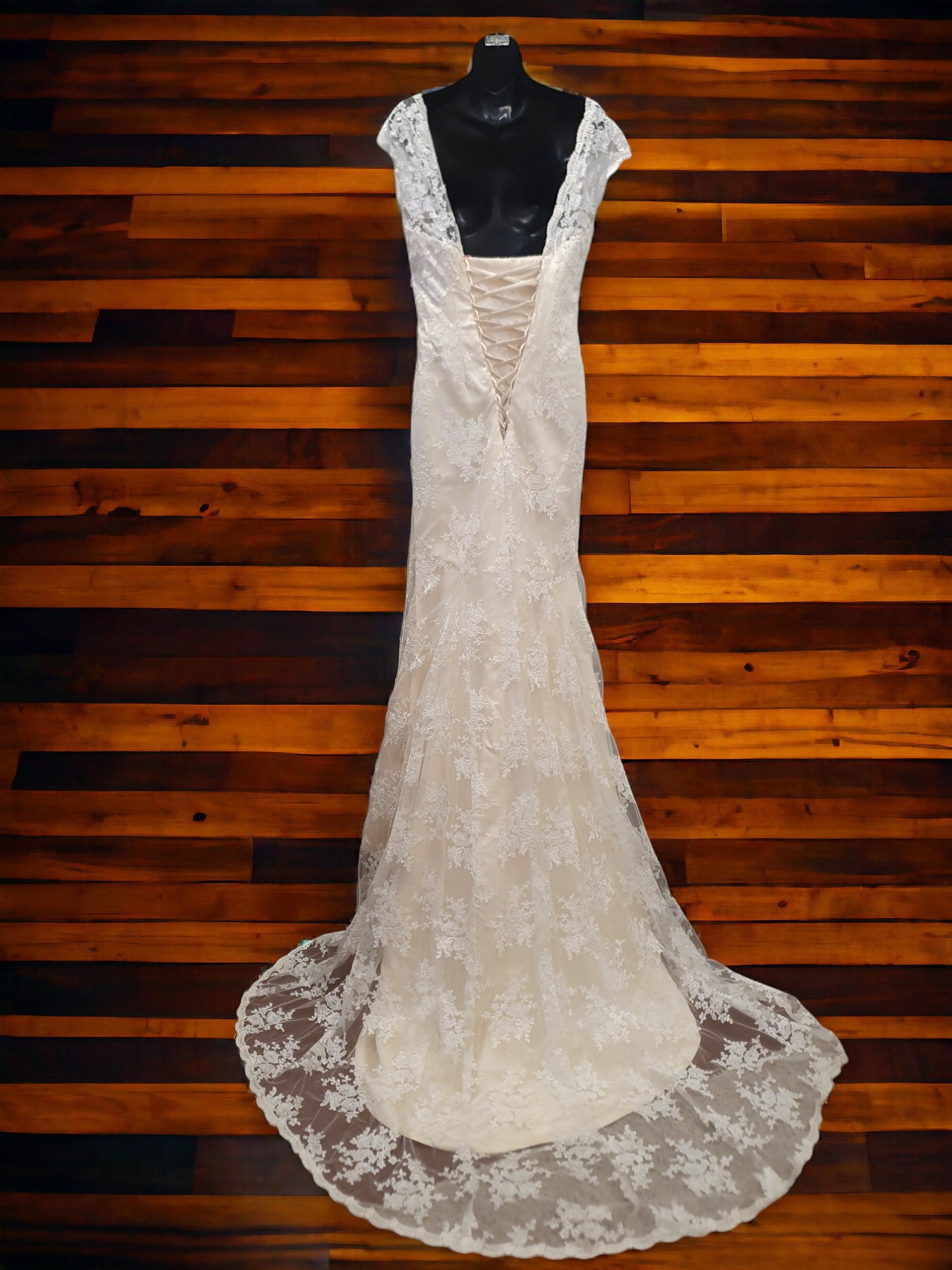 Ivory Lace Fit & Flare with Train