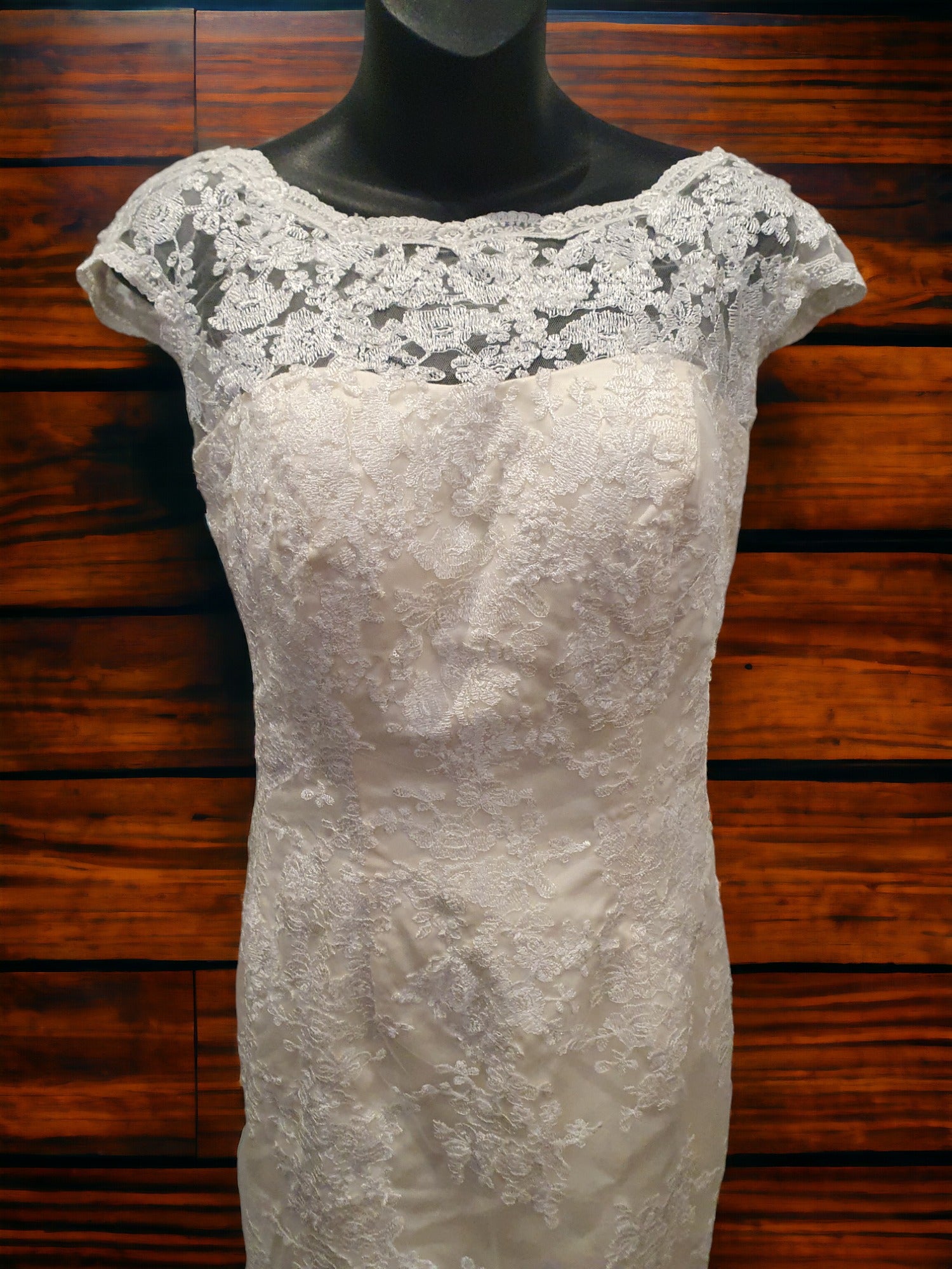 Ivory Lace Fit & Flare with Train