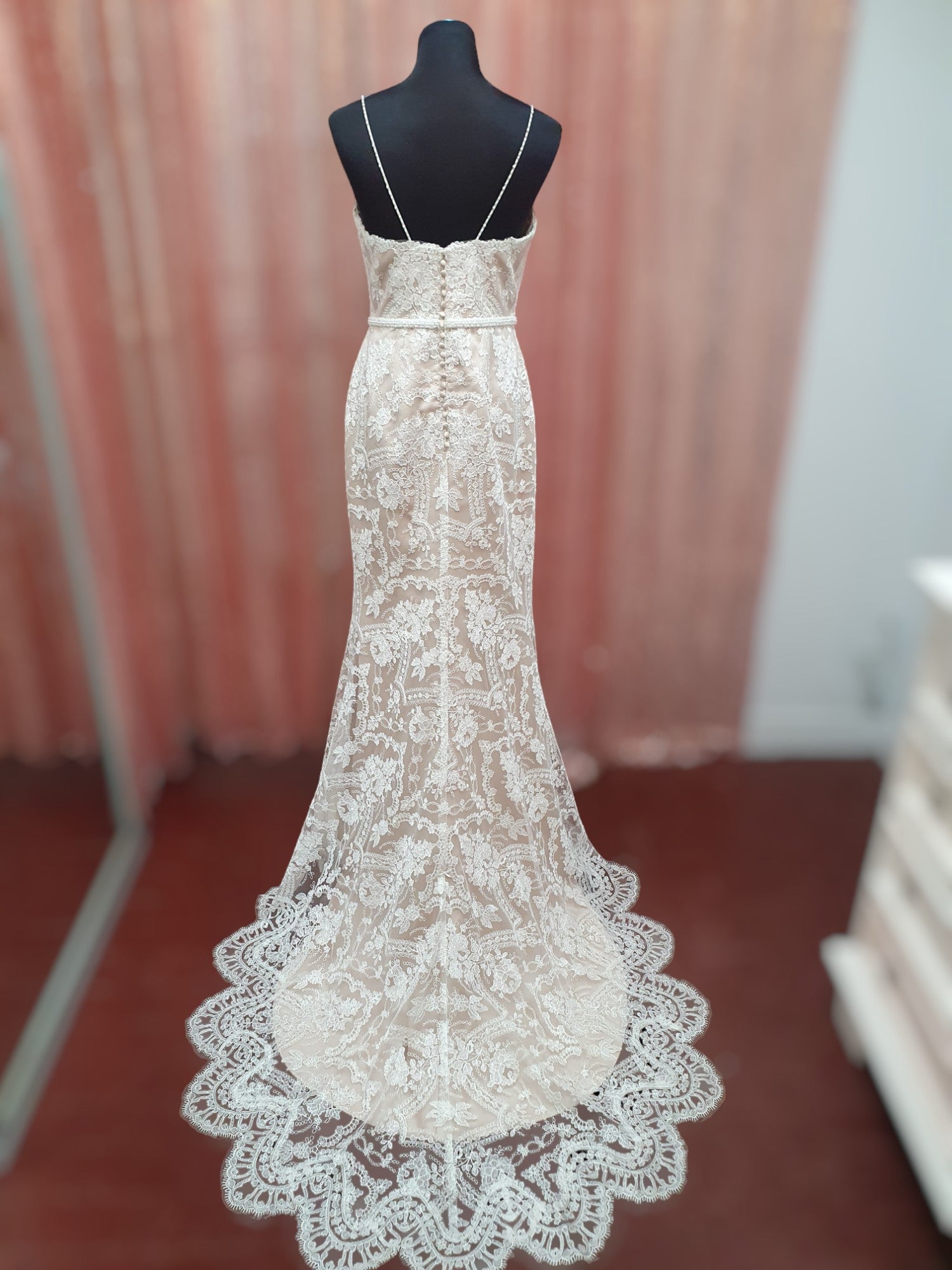 Peter Trends Lace Gown with Caramel