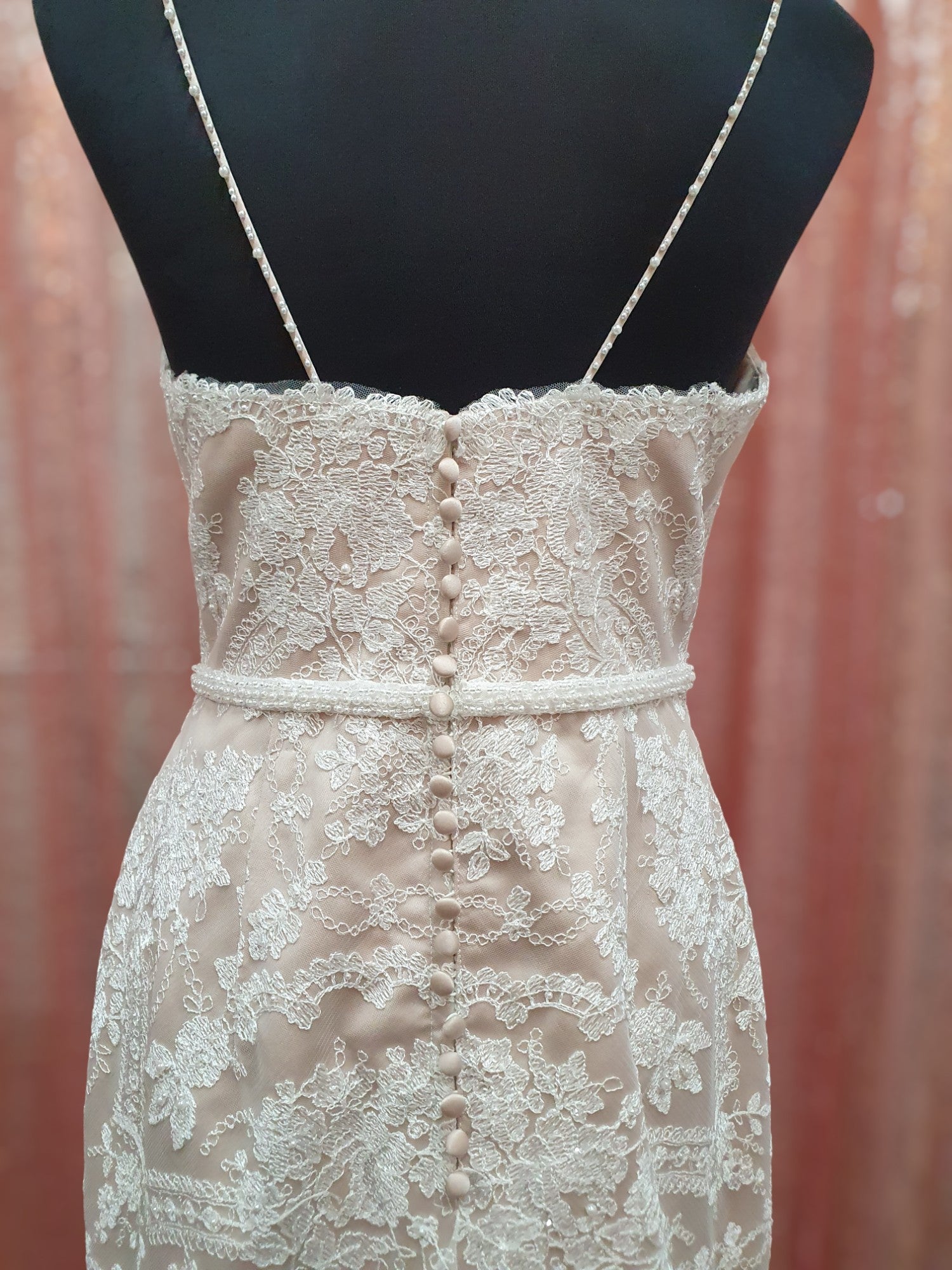 Peter Trends Lace Gown with Caramel
