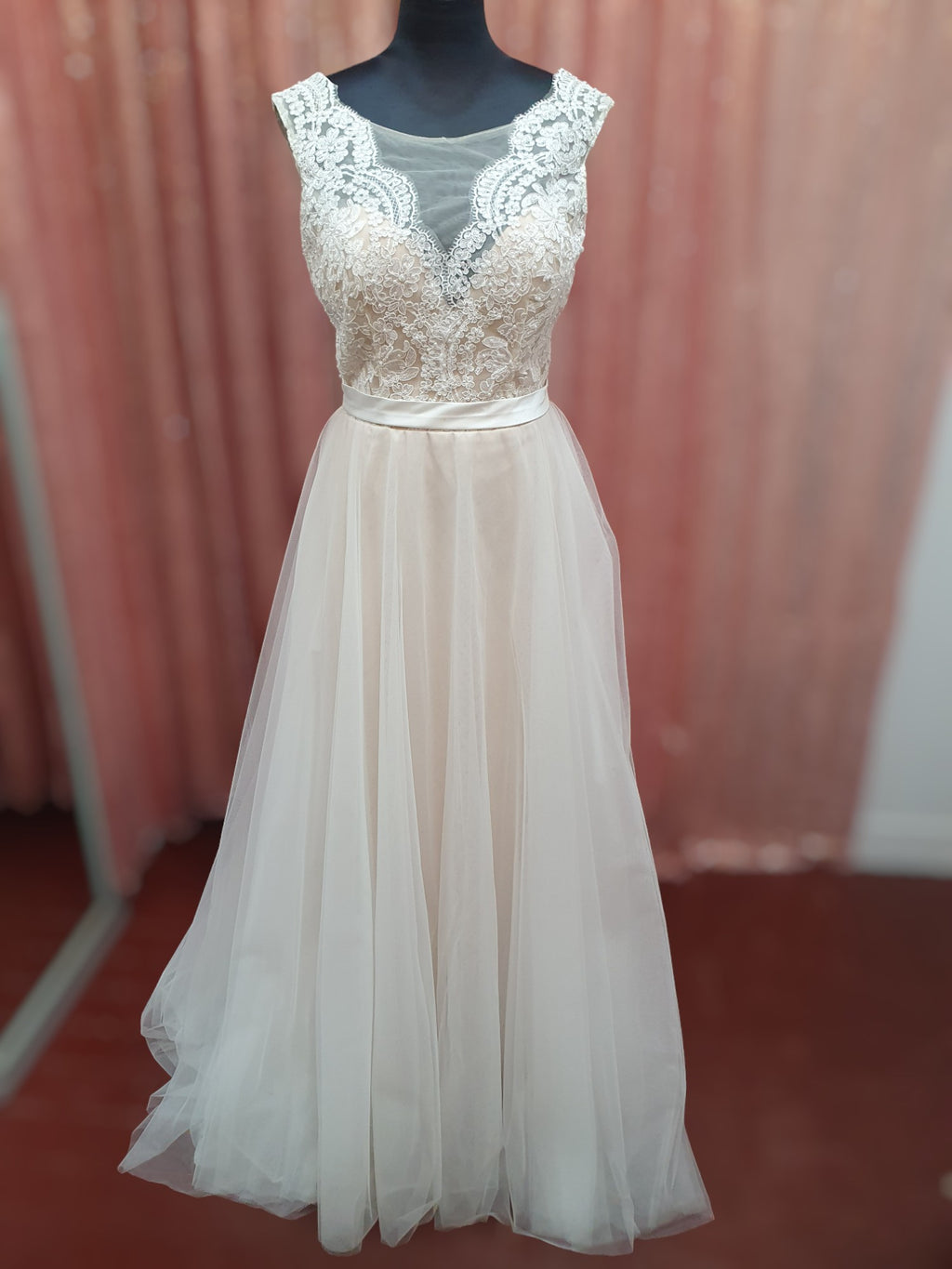 Lace and Tulle A-Line Gown