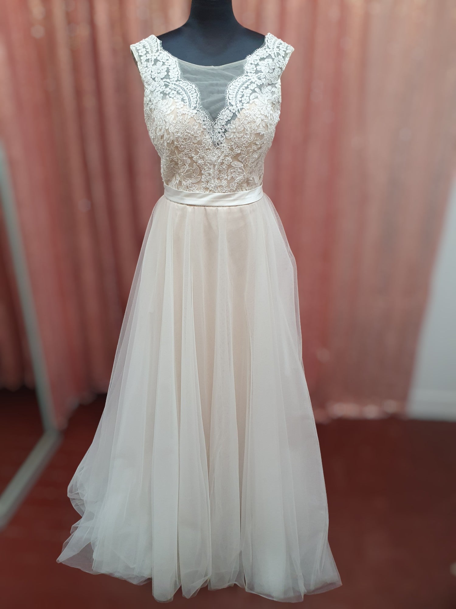 Lace and Tulle A-Line Gown