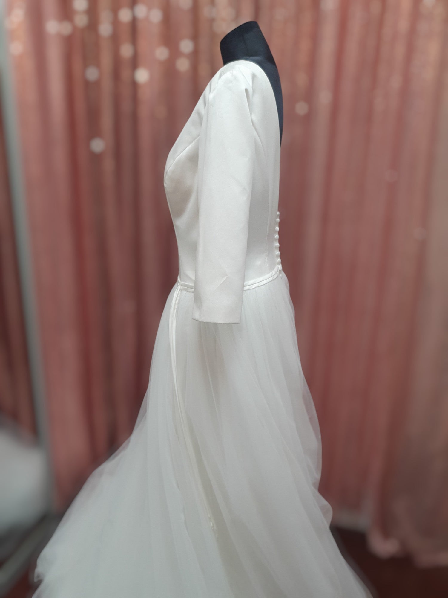 V-Neck, A-Line Gown with Sleeves