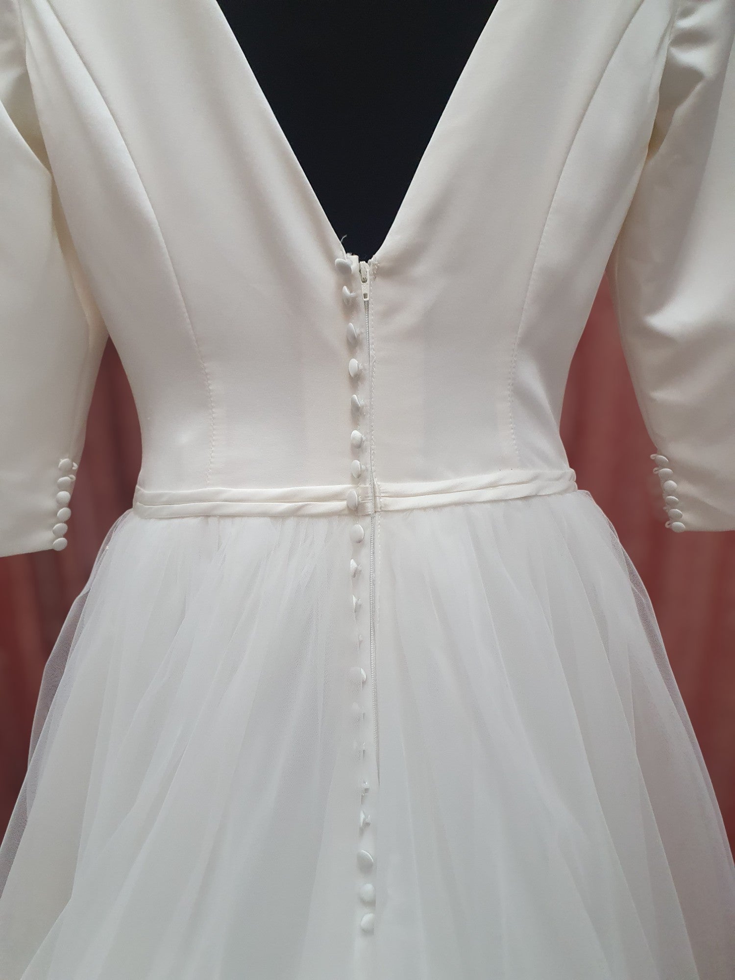 V-Neck, A-Line Gown with Sleeves