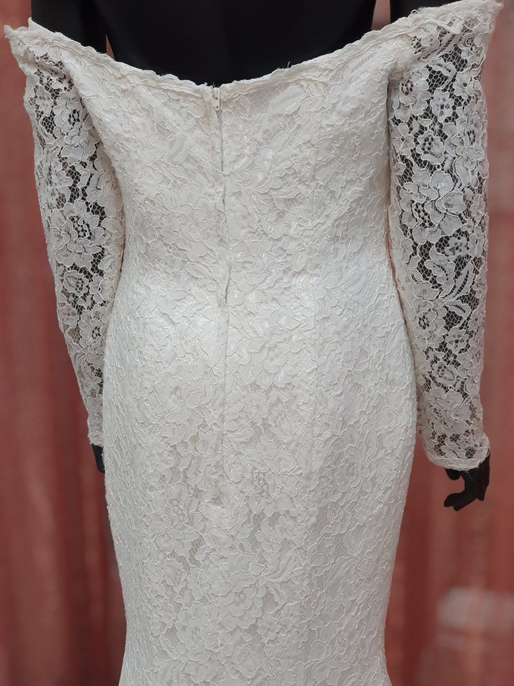 Diana Off Shoulder Long Sleeve Lace Gown