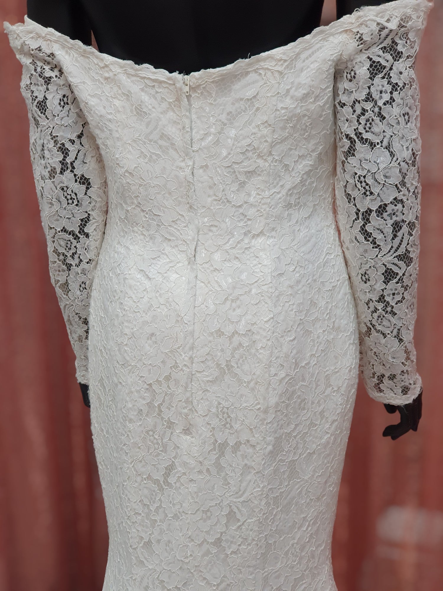 Diana Off Shoulder Long Sleeve Lace Gown