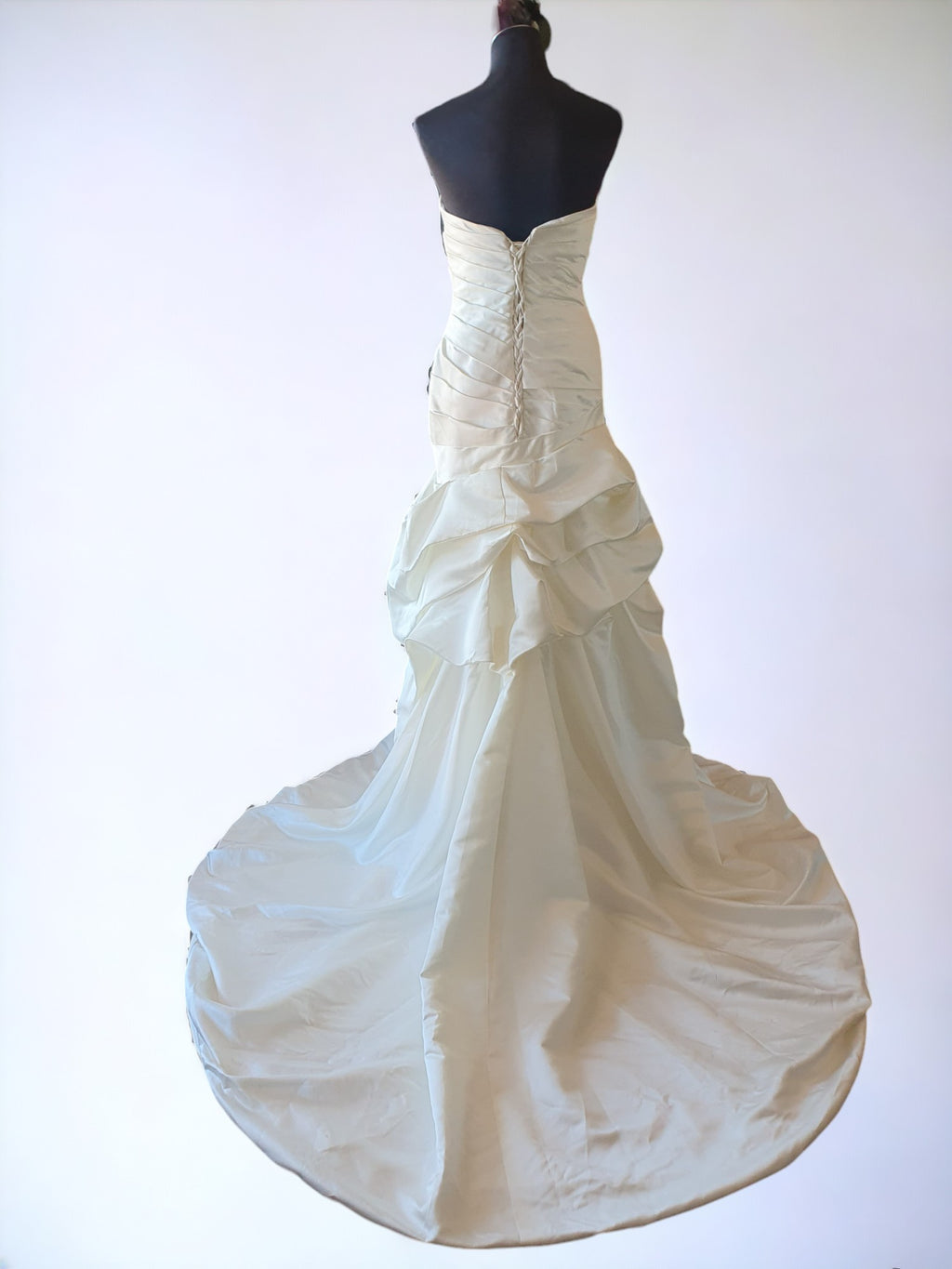Strapless Cream Gown with Embroidered Florals