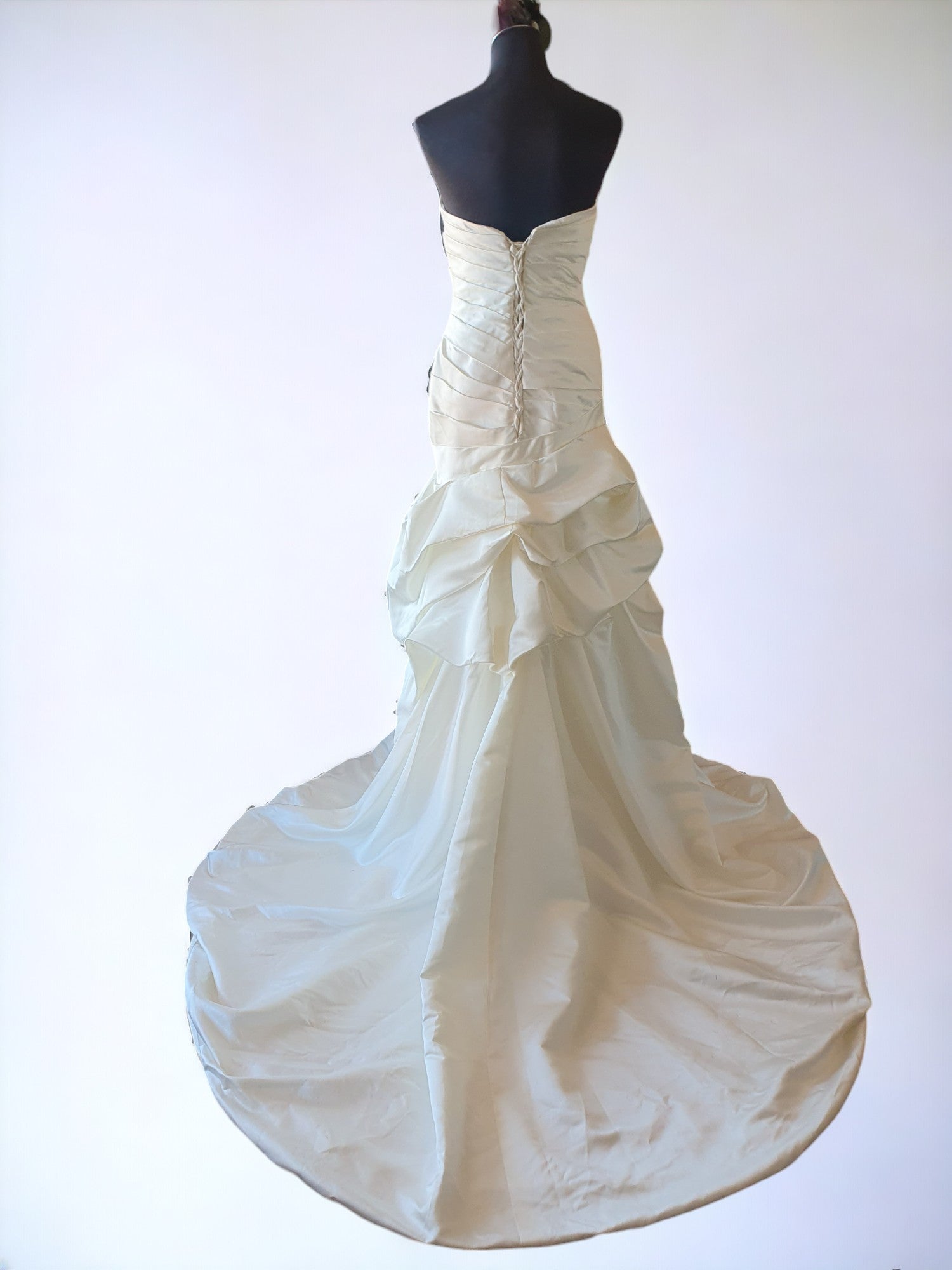 Strapless Cream Gown with Embroidered Florals