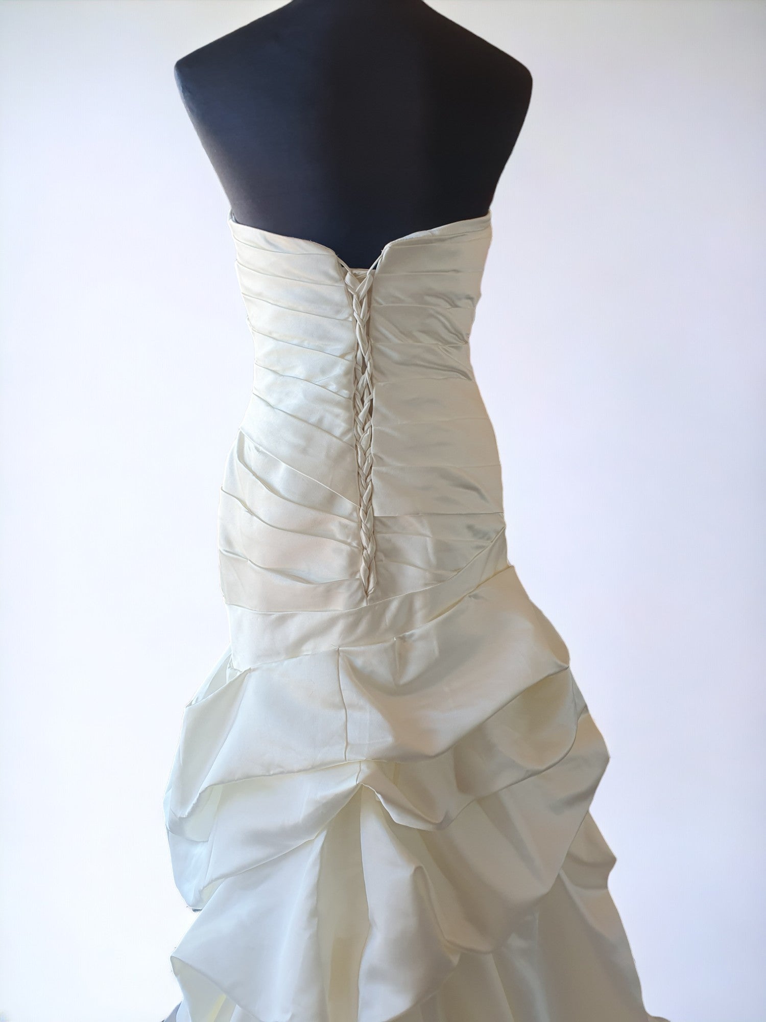 Strapless Cream Gown with Embroidered Florals