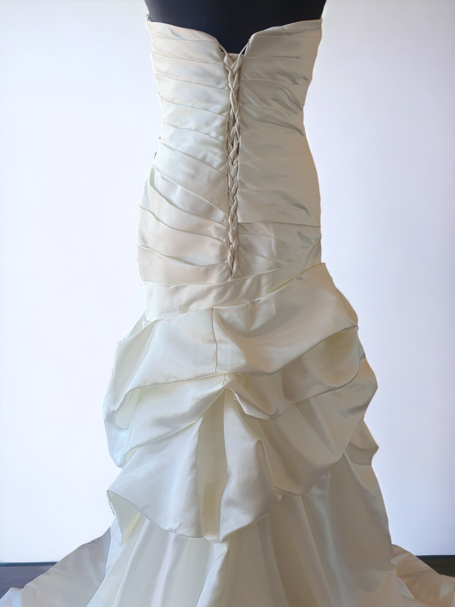 Strapless Cream Gown with Embroidered Florals