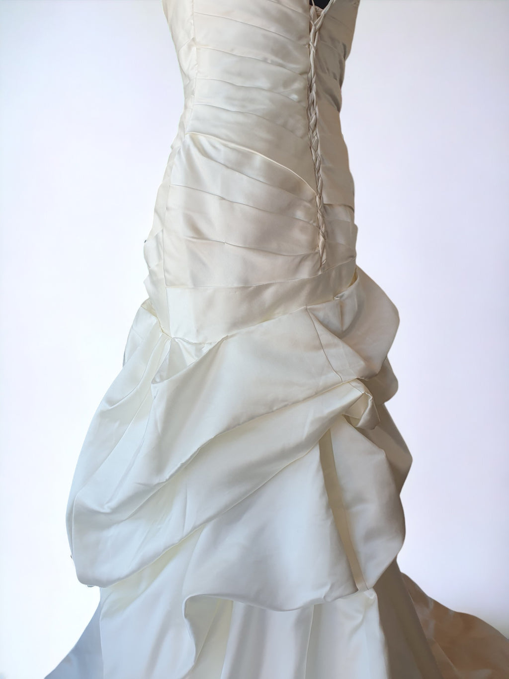 Strapless Cream Gown with Embroidered Florals
