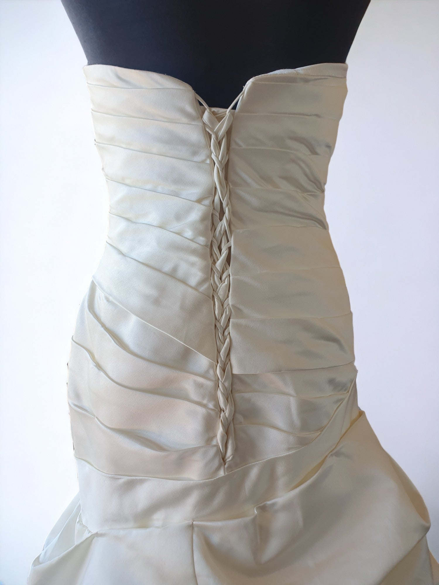 Strapless Cream Gown with Embroidered Florals