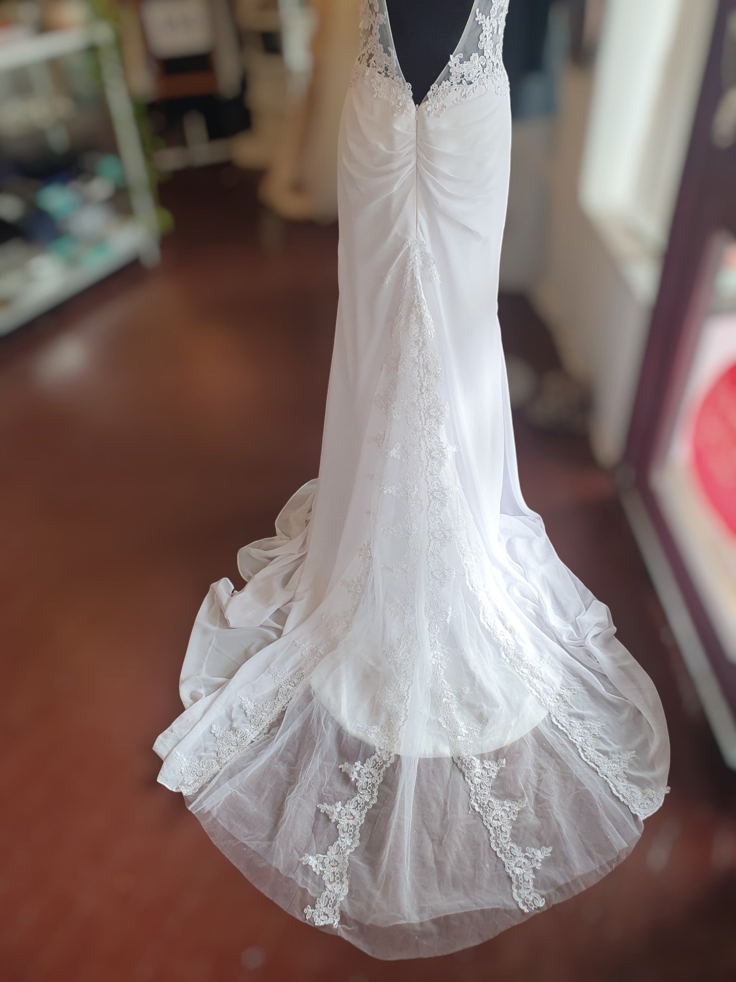 White Fitted Crepe Gown