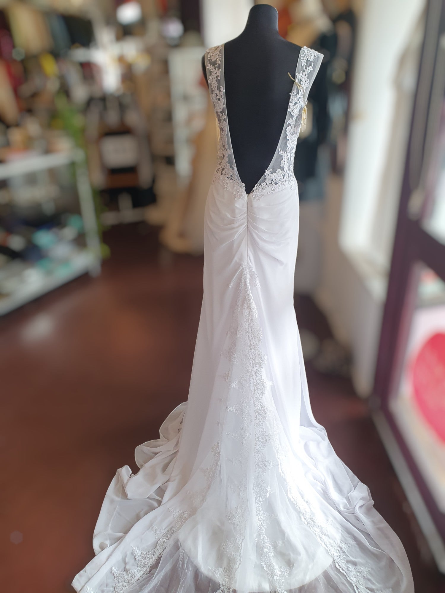 White Fitted Crepe Gown