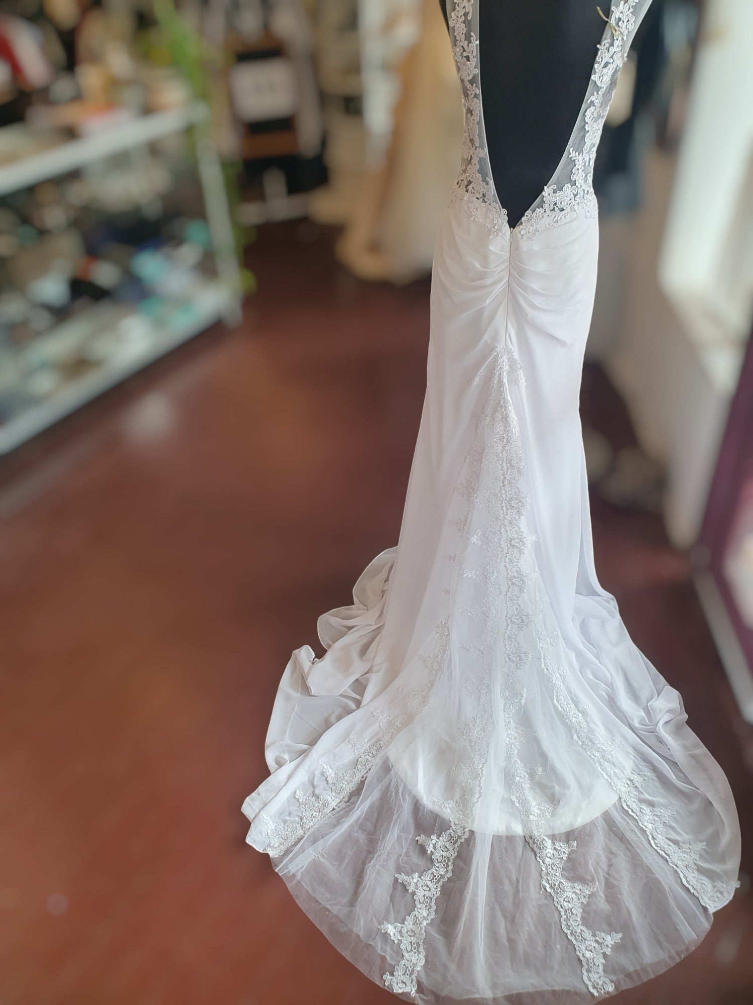 White Fitted Crepe Gown