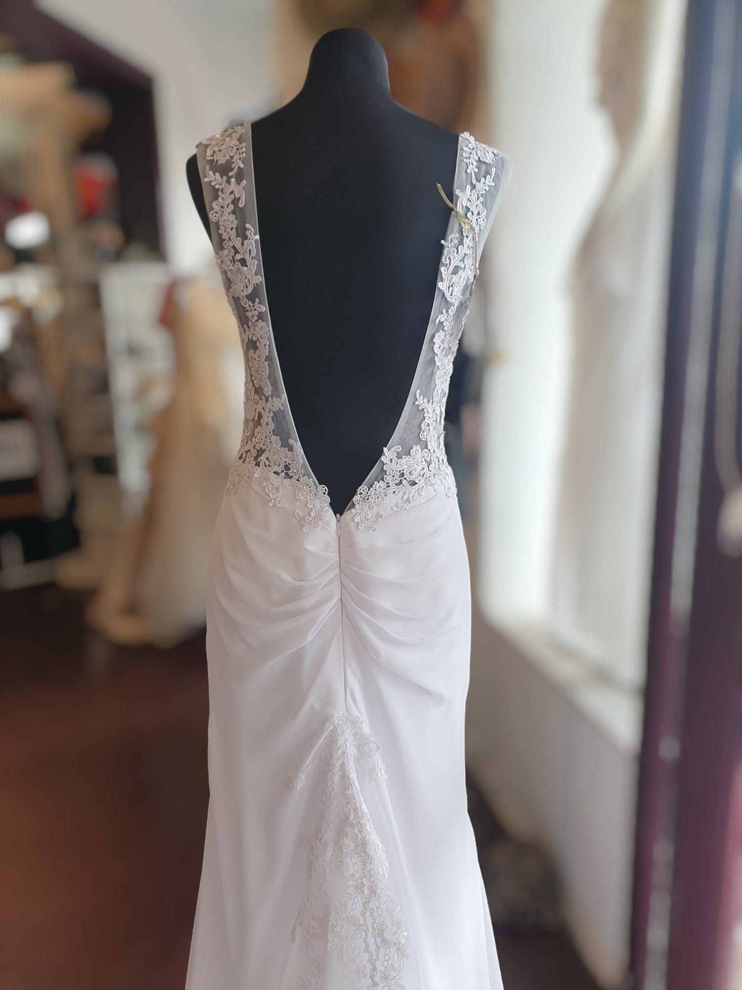 White Fitted Crepe Gown