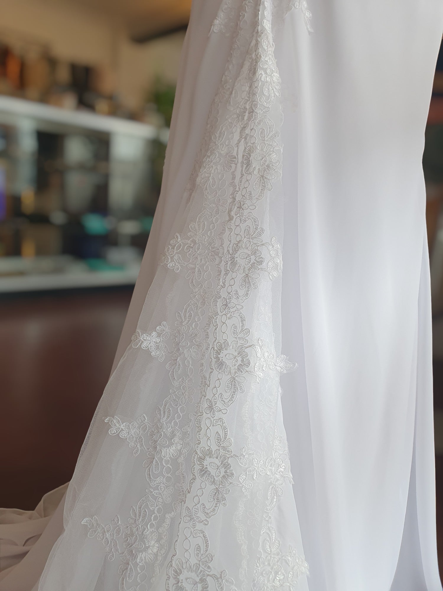 White Fitted Crepe Gown