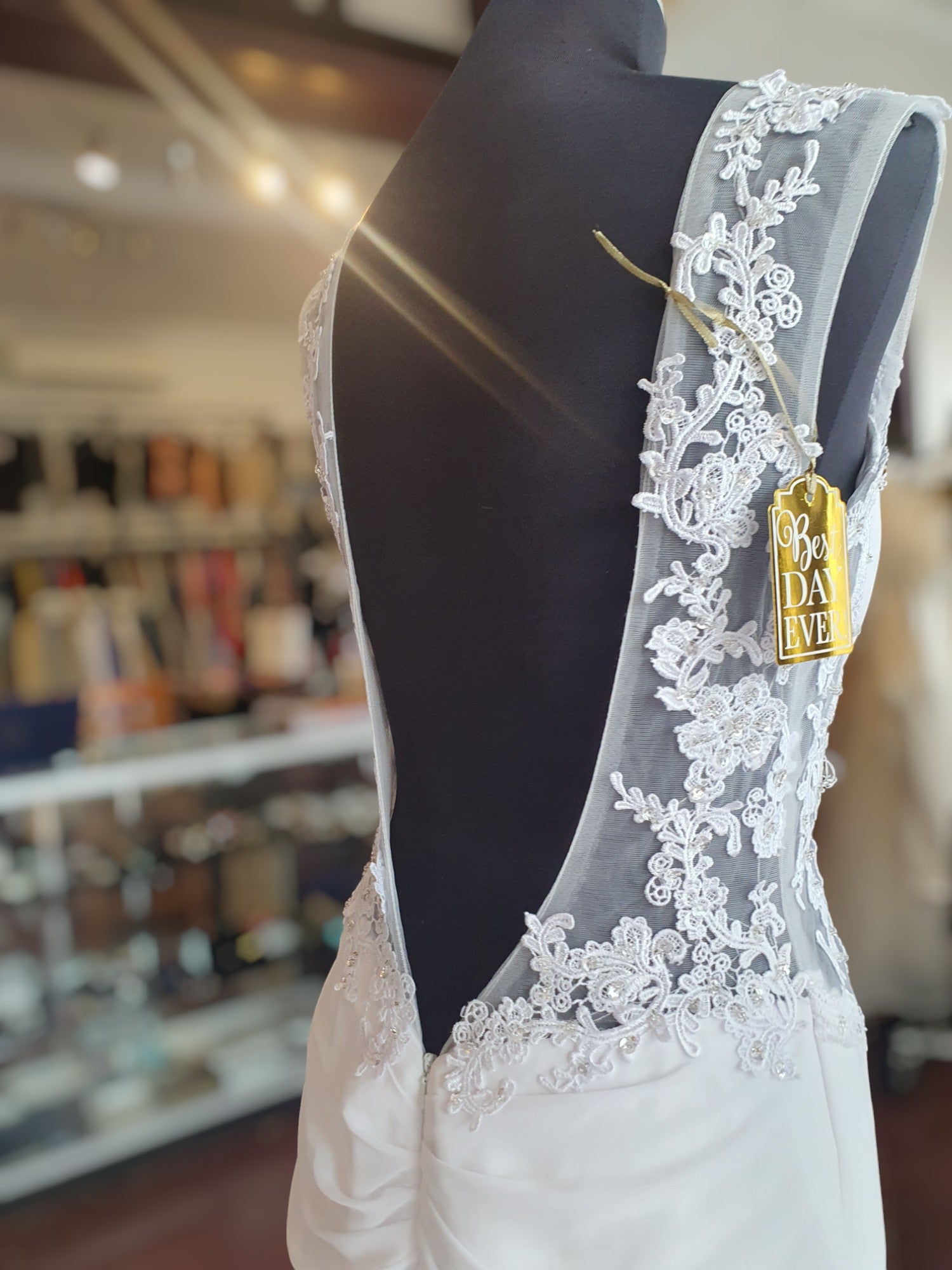 White Fitted Crepe Gown