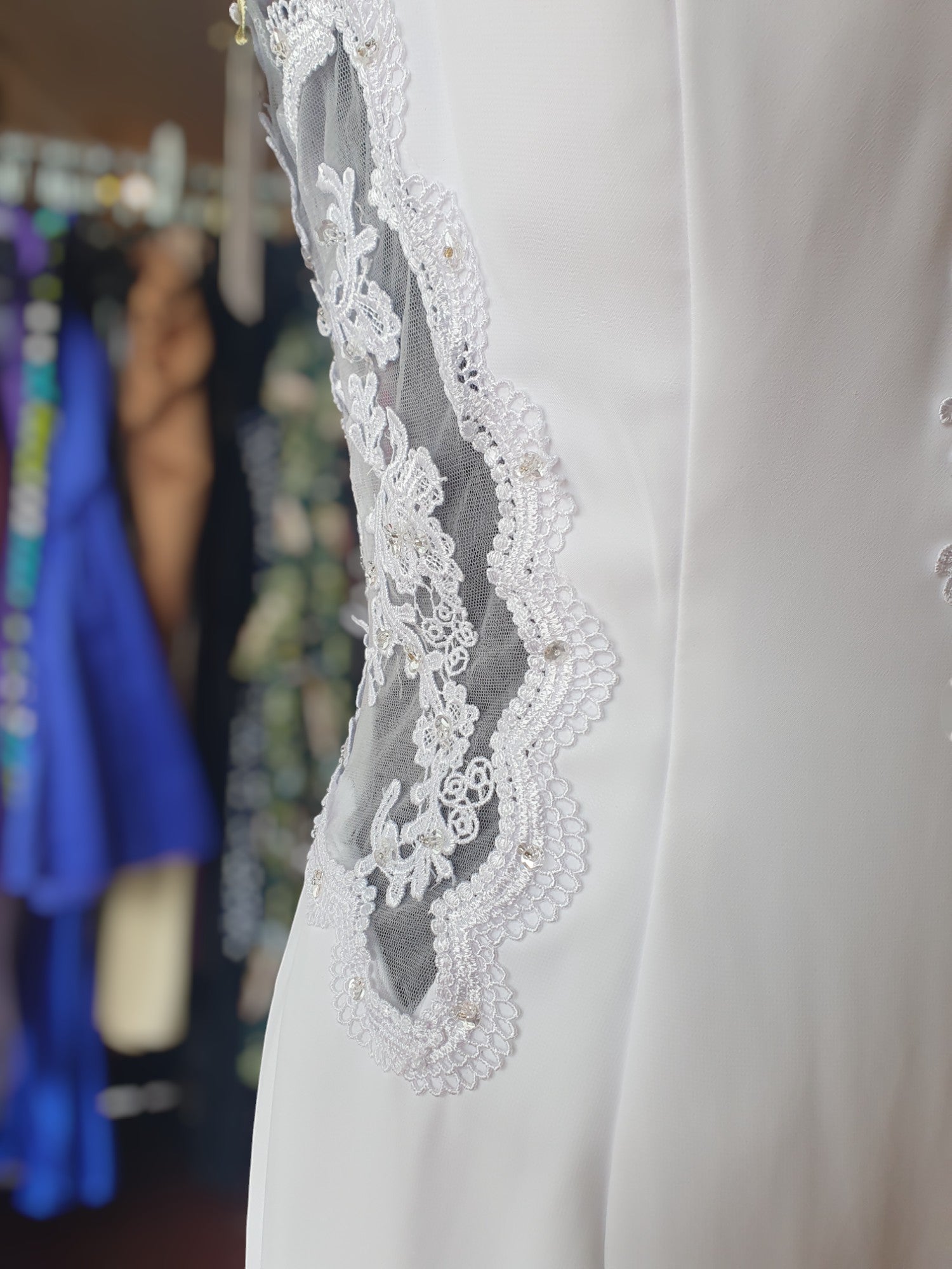 White Fitted Crepe Gown