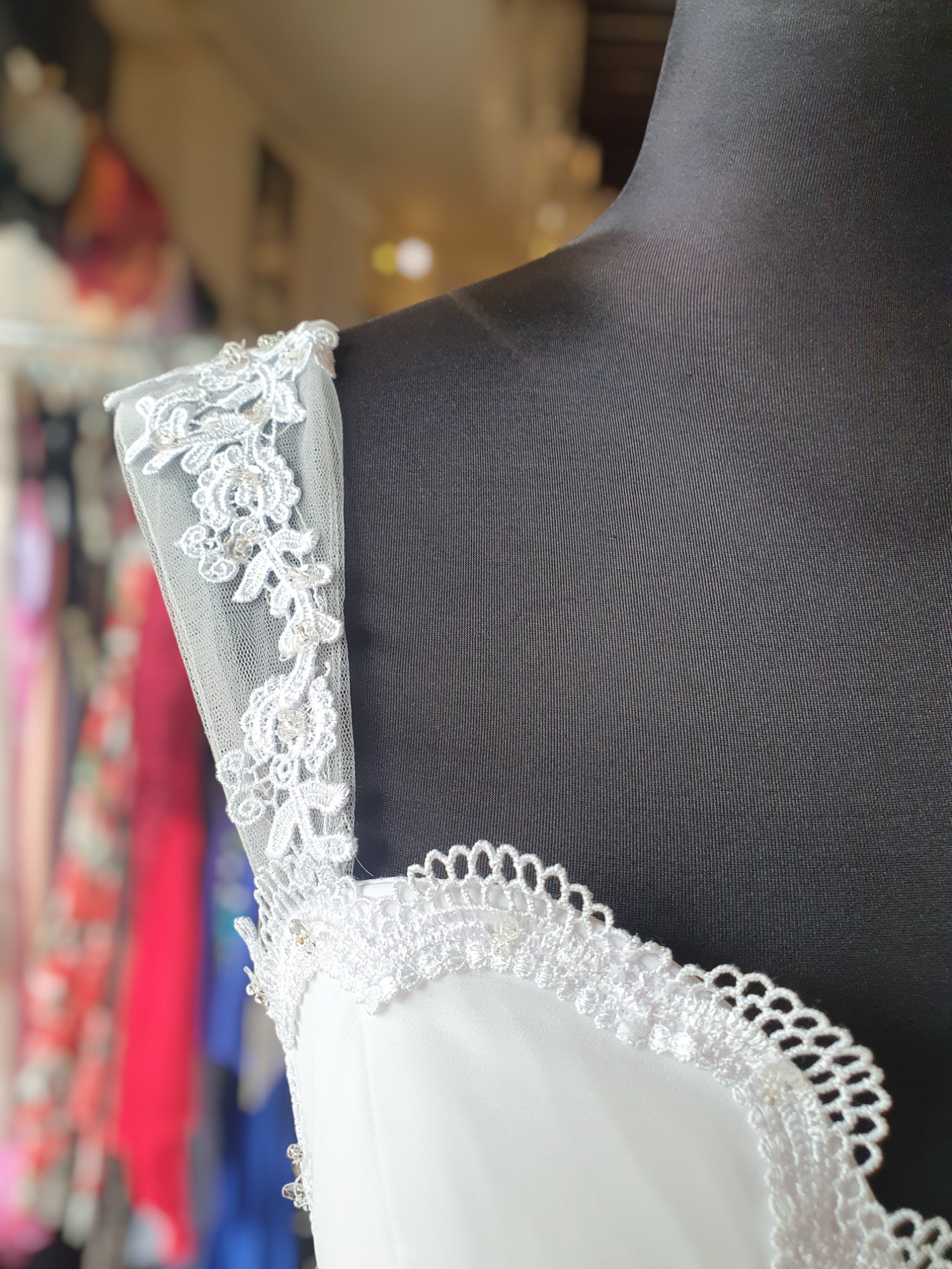White Fitted Crepe Gown