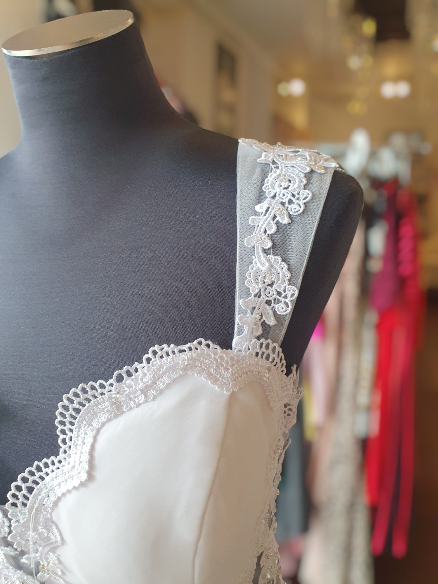 White Fitted Crepe Gown