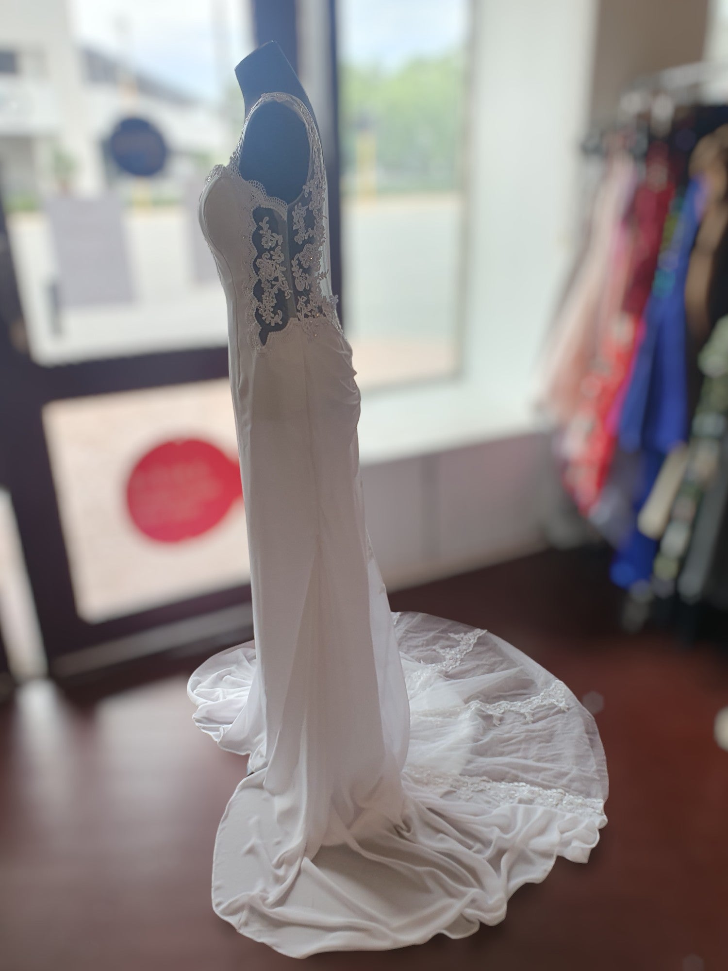 White Fitted Crepe Gown