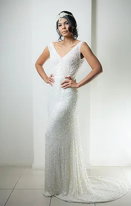 Q'nique Elise Beaded & Sequin Gown